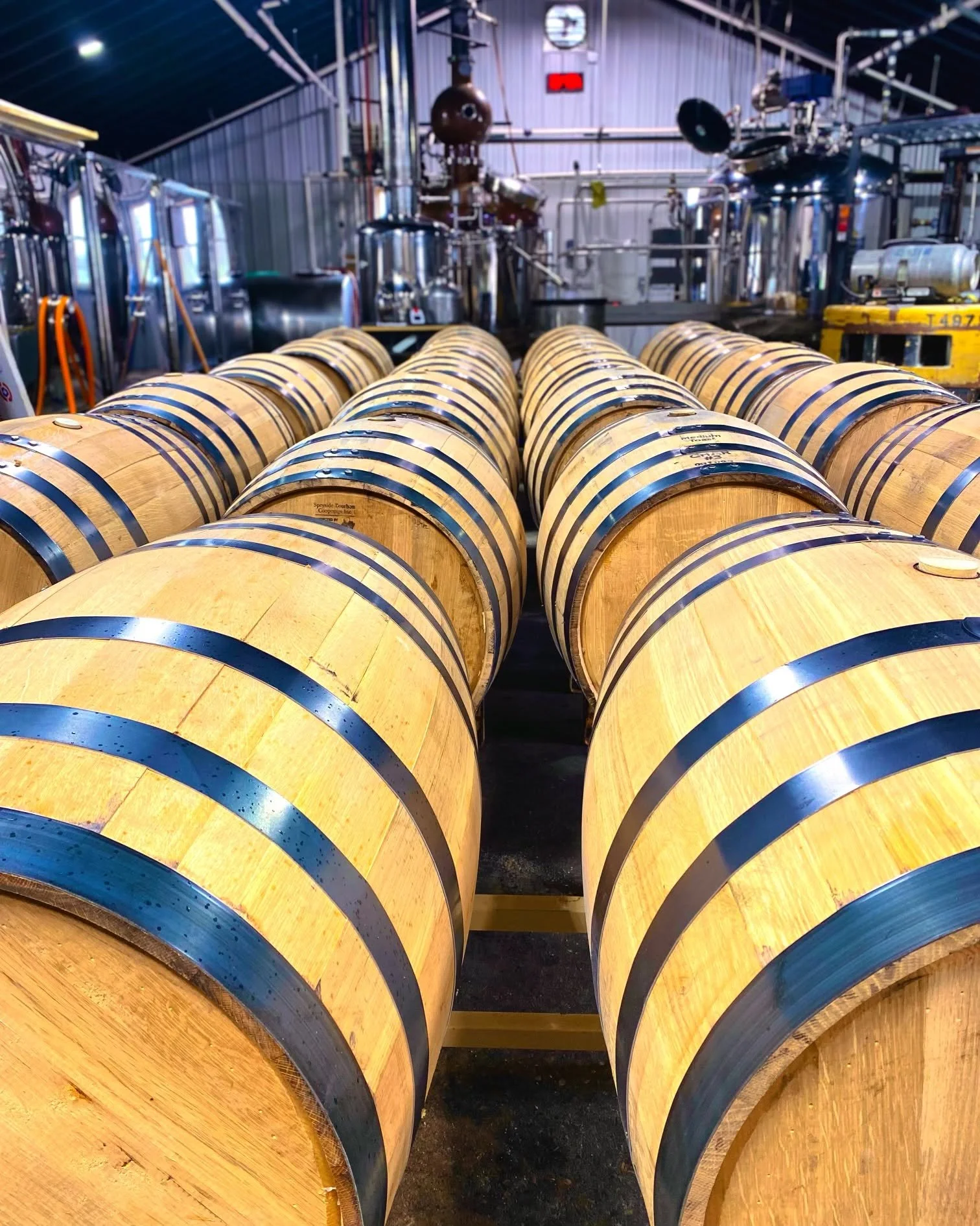 Travelers Point Barrels in the Distillery