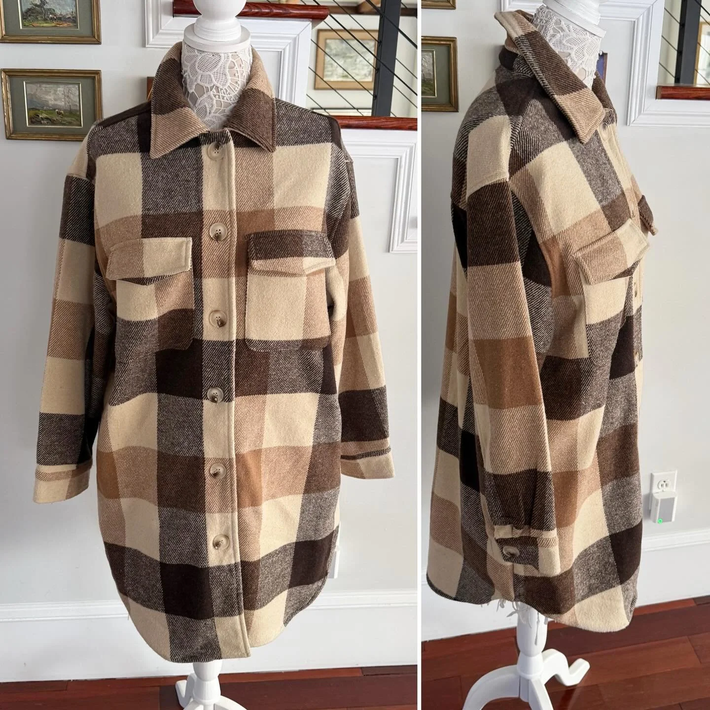 Polagram checkered long shacket. Large * $35
.
.
$8 shipping continental US
.
.
FOLLOW OUR BACKUP ACCOUNT: @seaagainconsignment