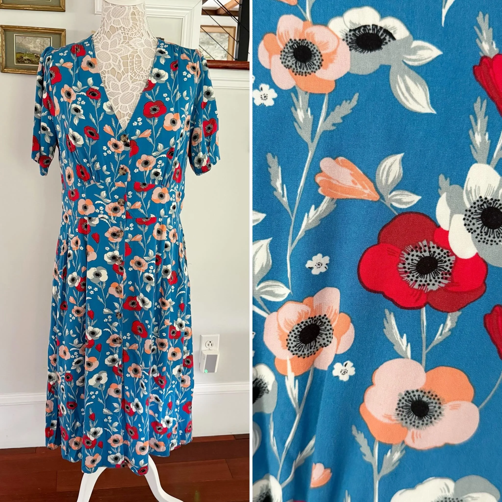 I love this poppy print! 
Joanie dress size 10 * $28
.
.
$8 shipping continental US
Free shipping for purchases over $100
.
.
FOLLOW OUR BACKUP ACCOUNT: @seaagainconsignment
