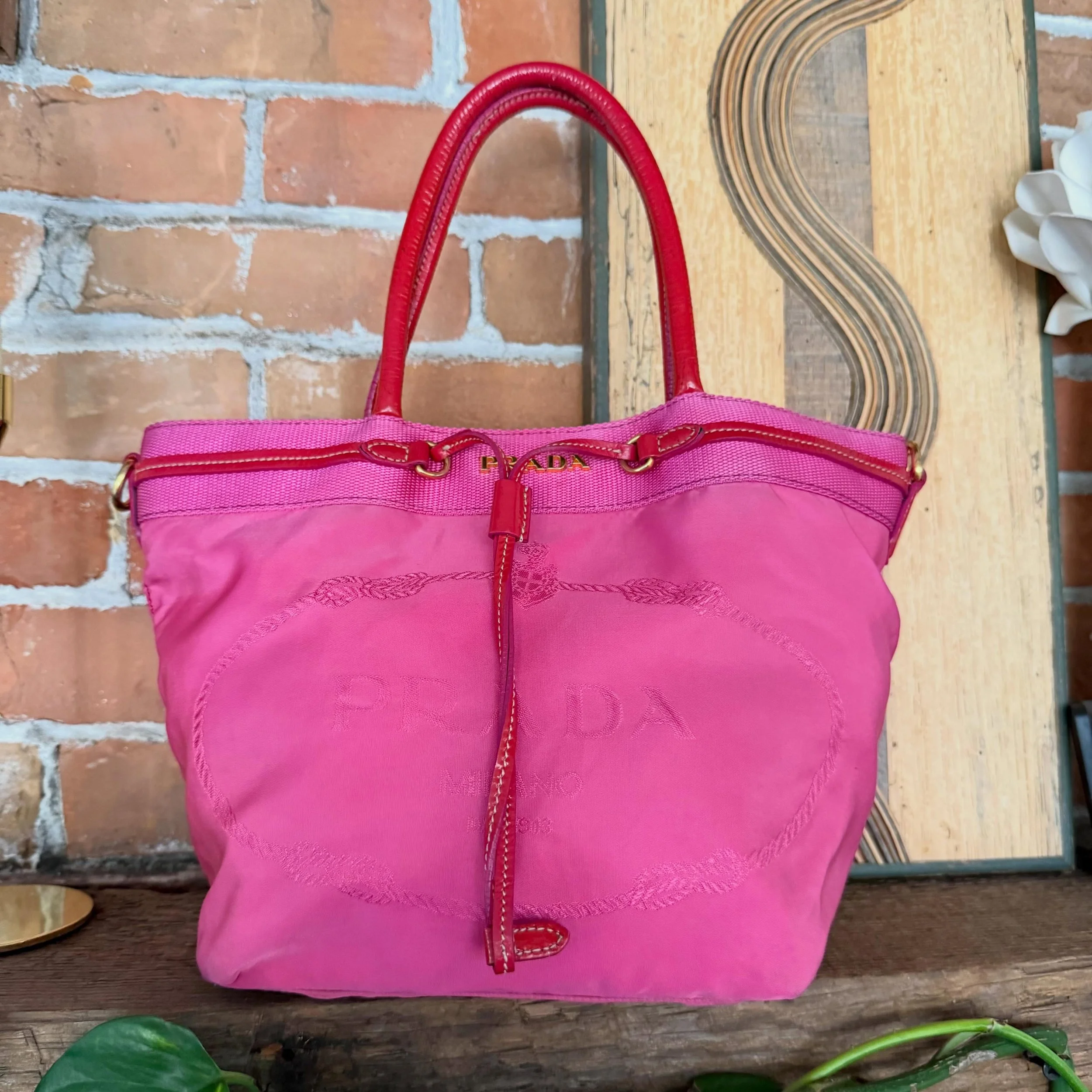Prada Tessuto logo jacquard tote 💕💕
