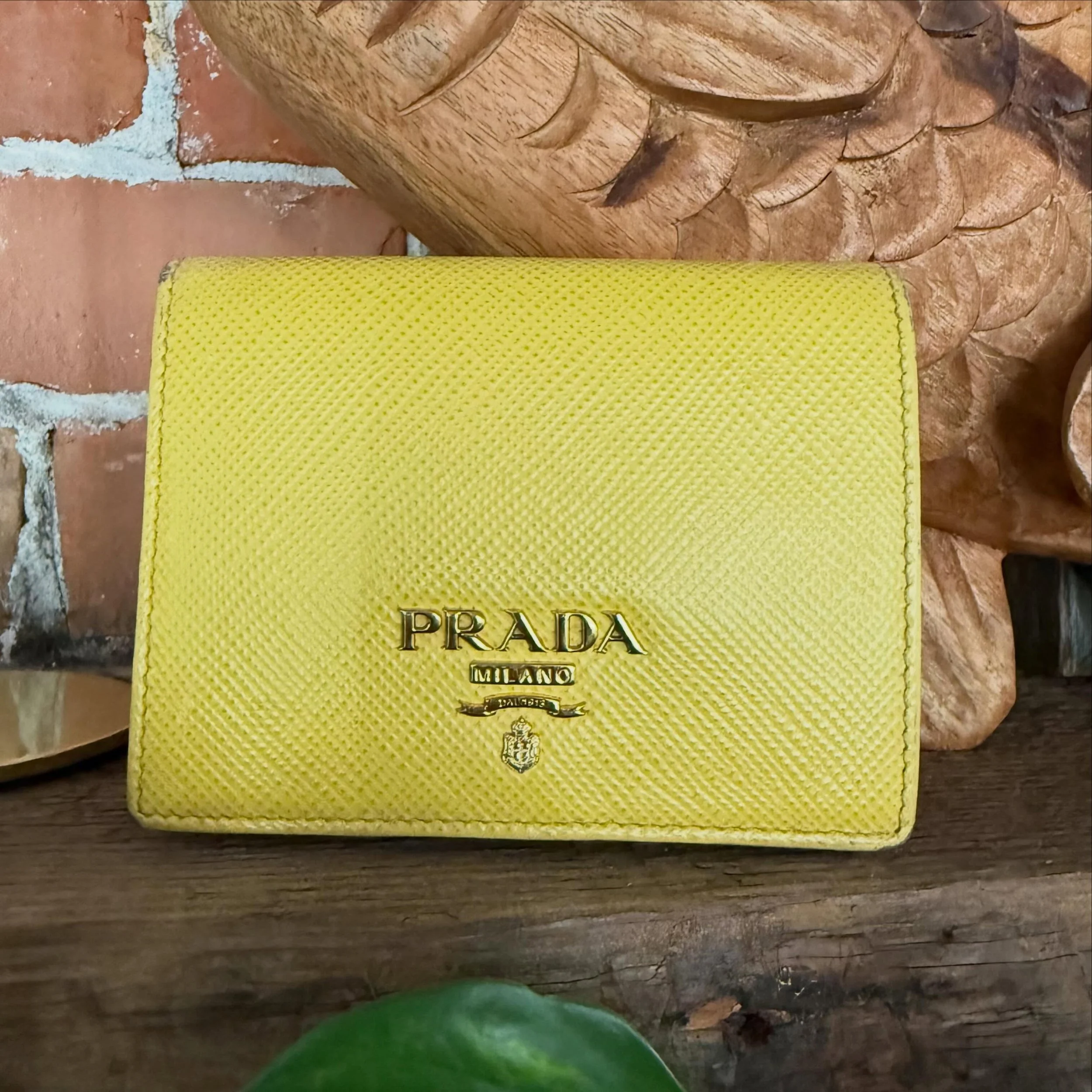 Carry sunshine!! 
Sole ☀️ Saffiano leather bifold wallet 
💛💛