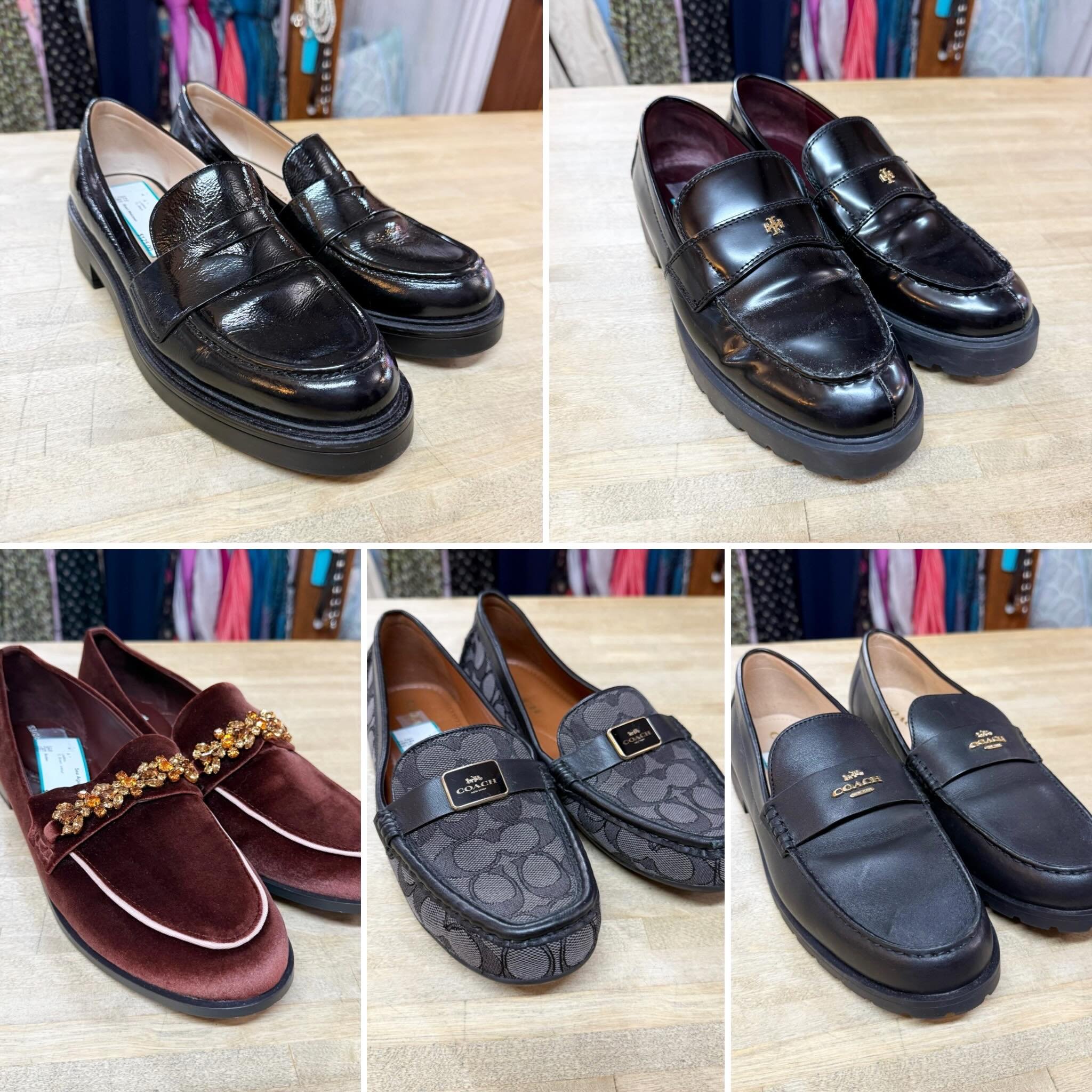 Loafer heaven!
Swipe to see details of each pair 

Stuart W. 
10 * $125

Tory B. 
10 * $165

Birdies 
10 * $125

Coach
10 * $85

Coach 
10 * $98