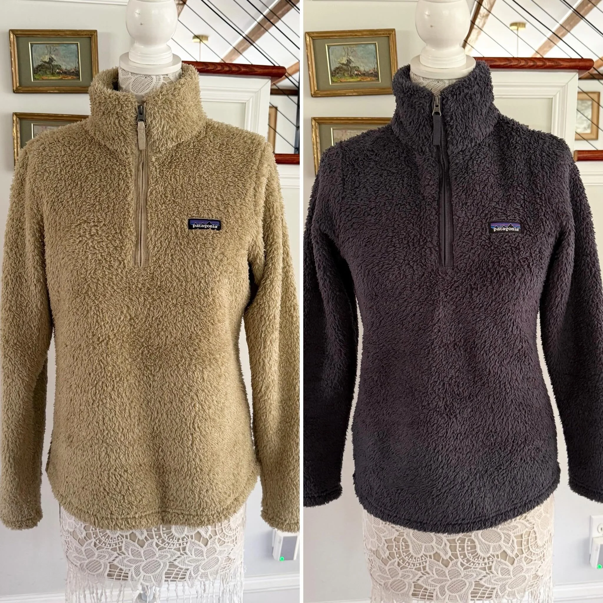 Patagonia Los Gatos 1/4 zip fleece. 
Tan: M, $45
Navy: XS, $45
.
.
$8 shipping continental US
Free shipping for purchases over $100
.
.
FOLLOW OUR BACKUP ACCOUNT: @seaagainconsignment
