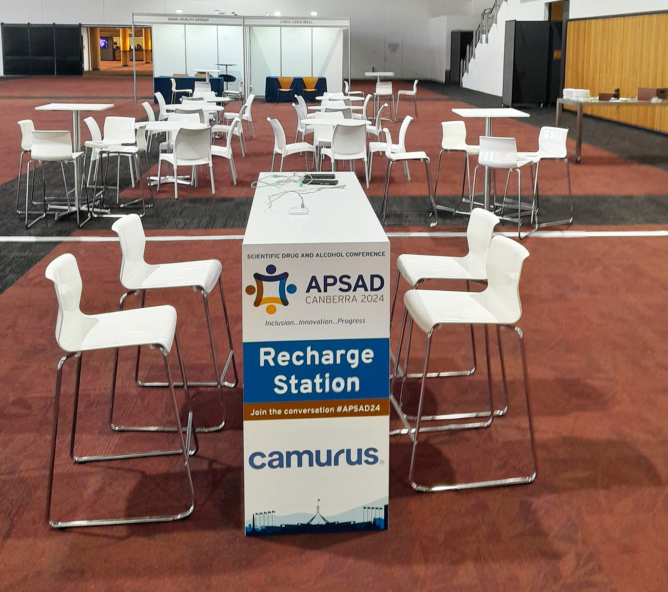Recharge Bench Lounge Area