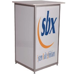 White Lockable Plinth With Graphic Panel