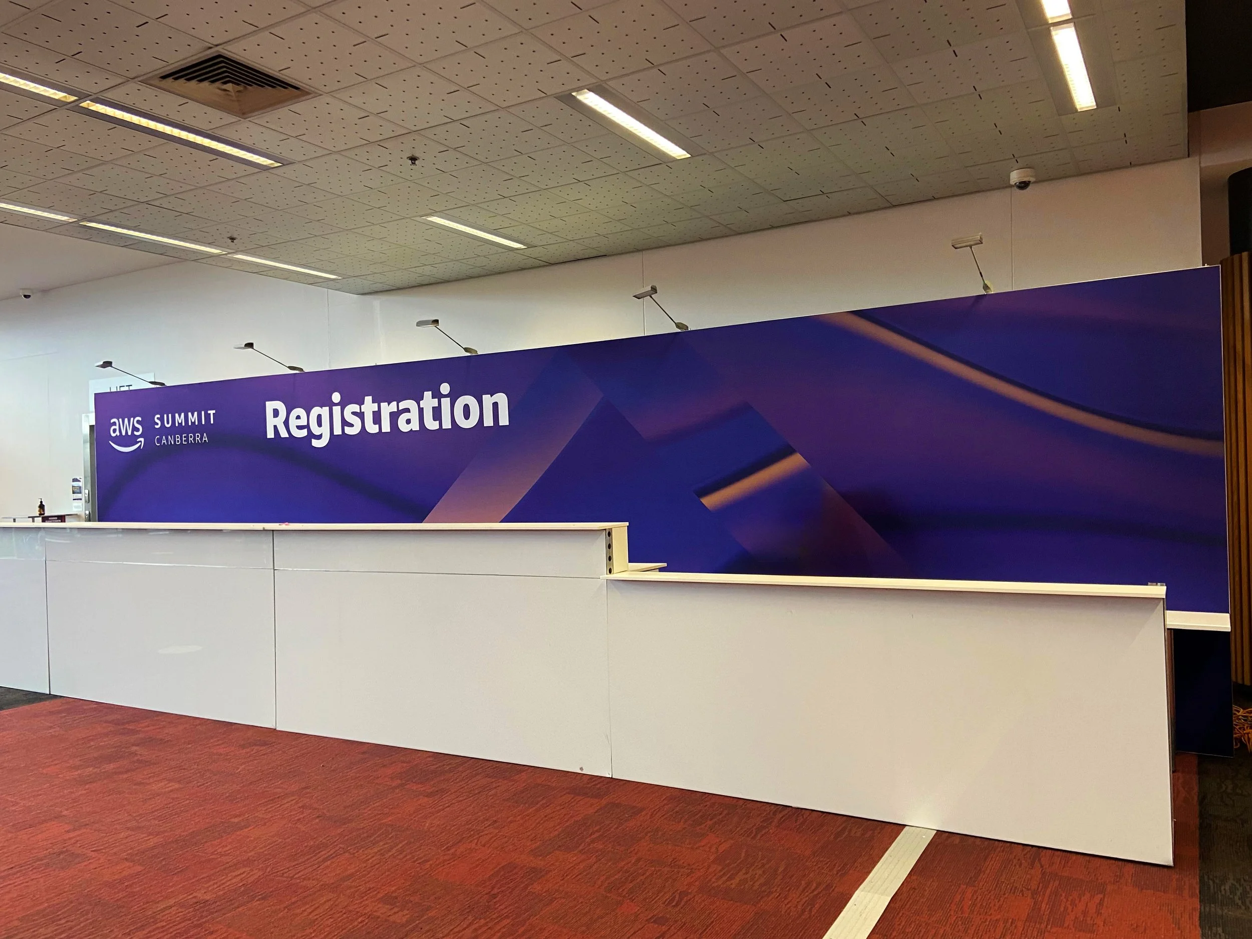 Hub Top Counter  with Branded Banner Backdrop