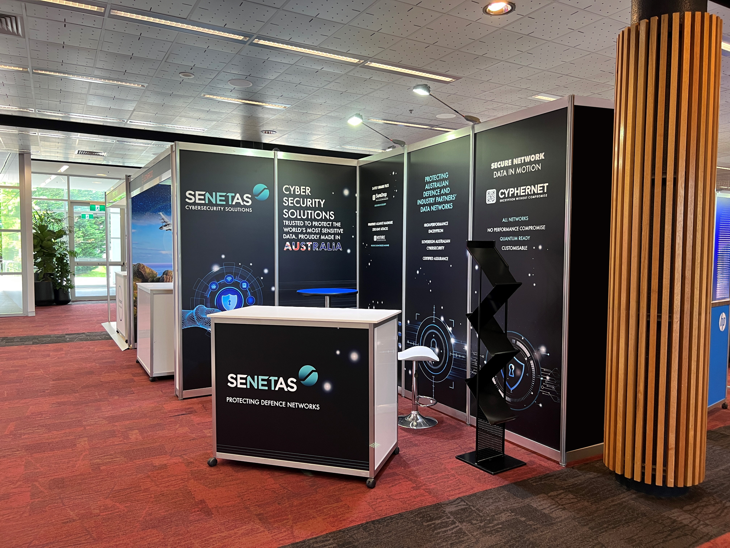 3m x 2m Octanorm Booth with Open Side Printed Graphics & Furniture