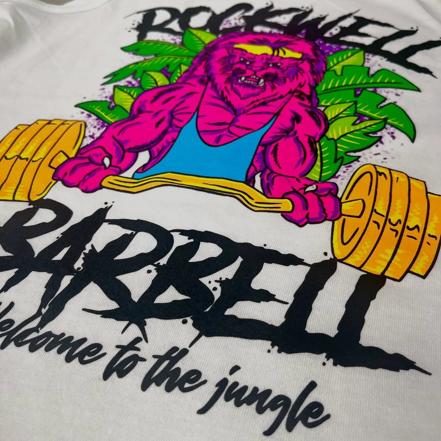 A collab you didn&rsquo;t know you needed till it popped into existence. @nickcolella of @greatlakestattoo for @rockwellbarbell. 8 colors and private labeling on white tanks for suns and guns. 
💥🏠💥
#explodinghouseprinting #rockwellbarbell #nickcol