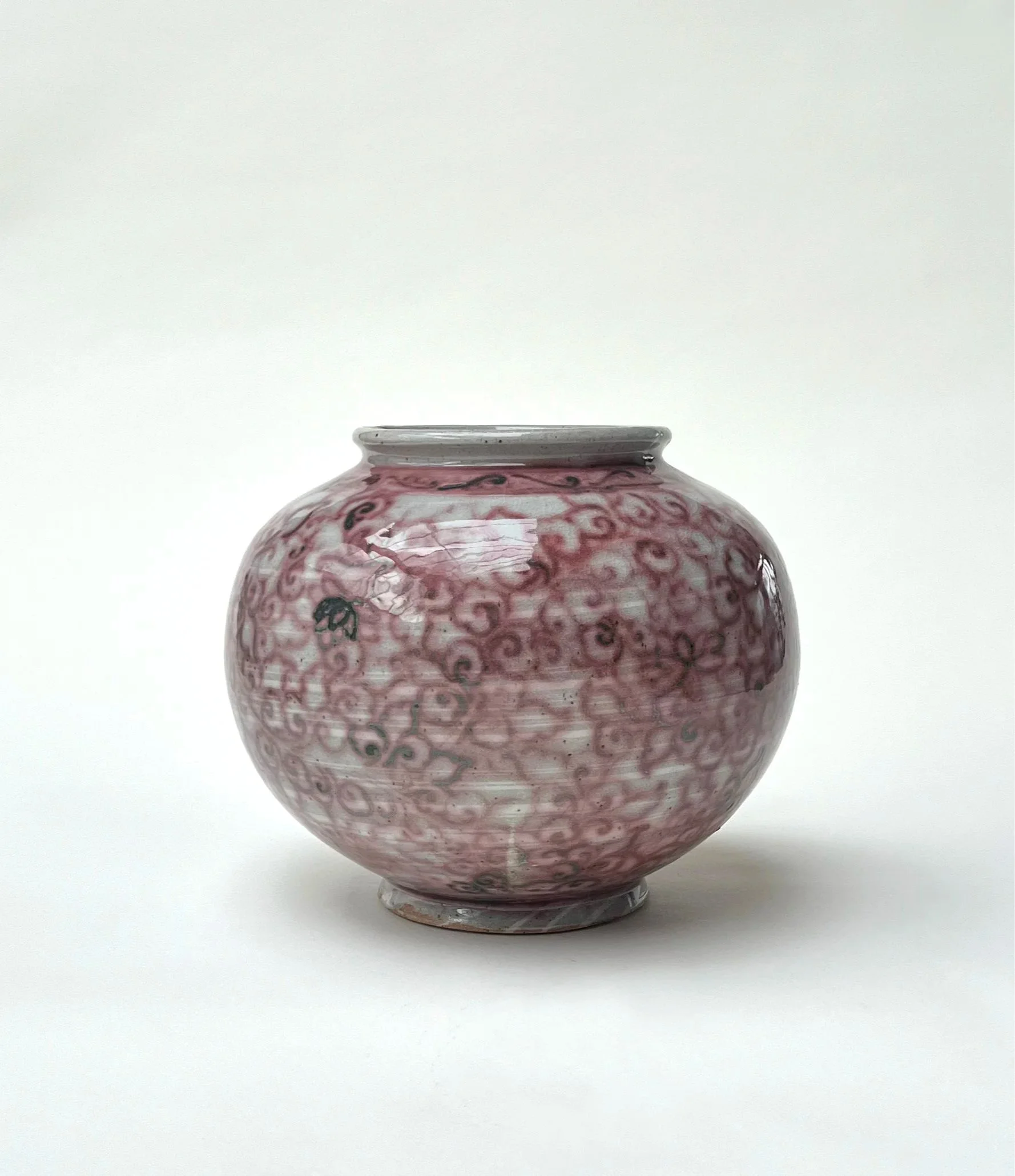 Copper Scrolling Peony Jar, 9.5 x 9.5 x 9.5", 2025