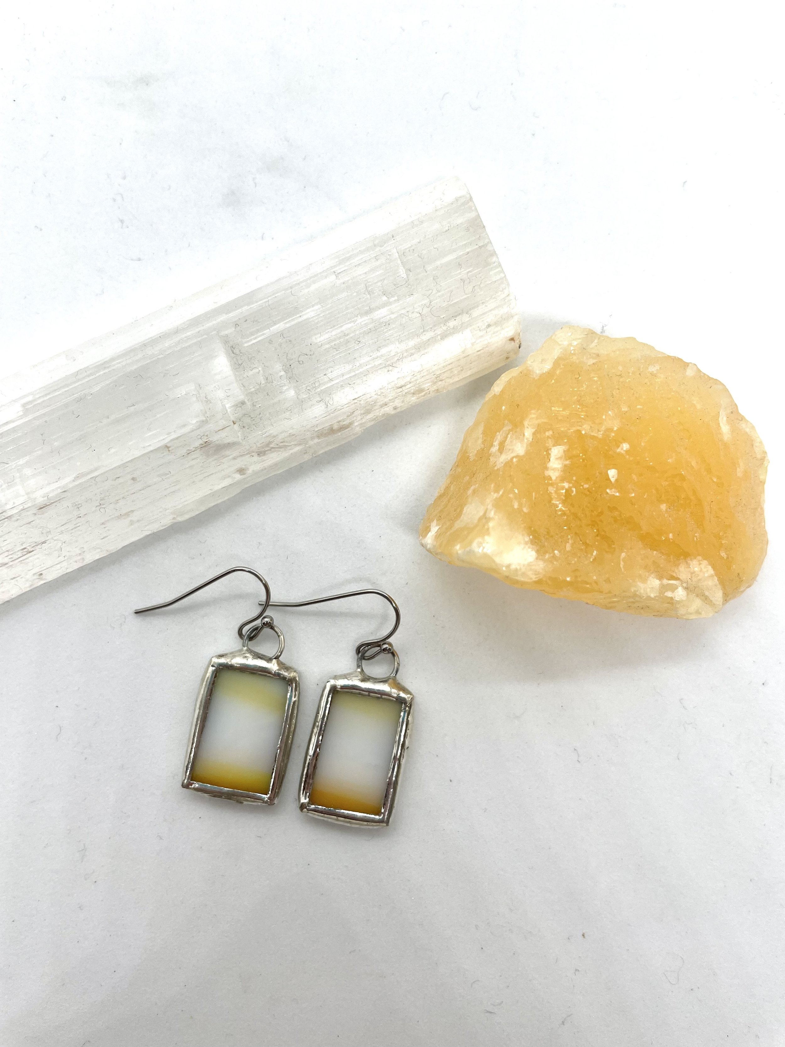 Sunrise Stained Glass Dangle Earrings