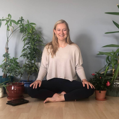 Cassi Starc trained MSC teacher sitting in meditation.