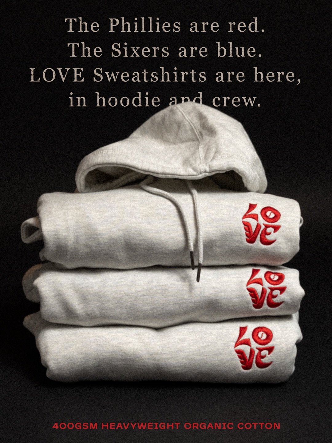Come and get your LOVE (sweatshirt)

Show your eternal love for Philly sports with Citywide&rsquo;s first sweatshirt. Made with an extremely comfortable 100% organic heavyweight cotton, these are perfect for watching games from the couch, the bar, th