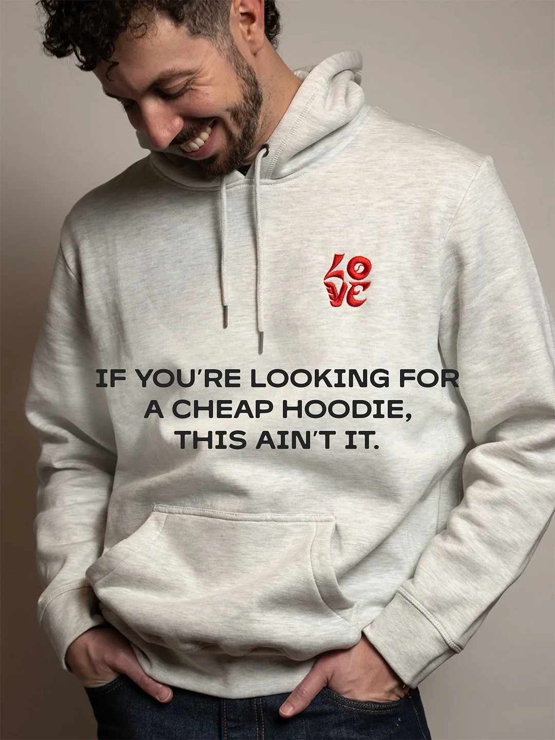 The details make the difference.
Additional features, premium materials, and extra effort are proof that our LOVE sweatshirts go that extra mile. If you&rsquo;re looking for a cheap sweatshirt, this ain&rsquo;t it. If you&rsquo;re looking for a sweat
