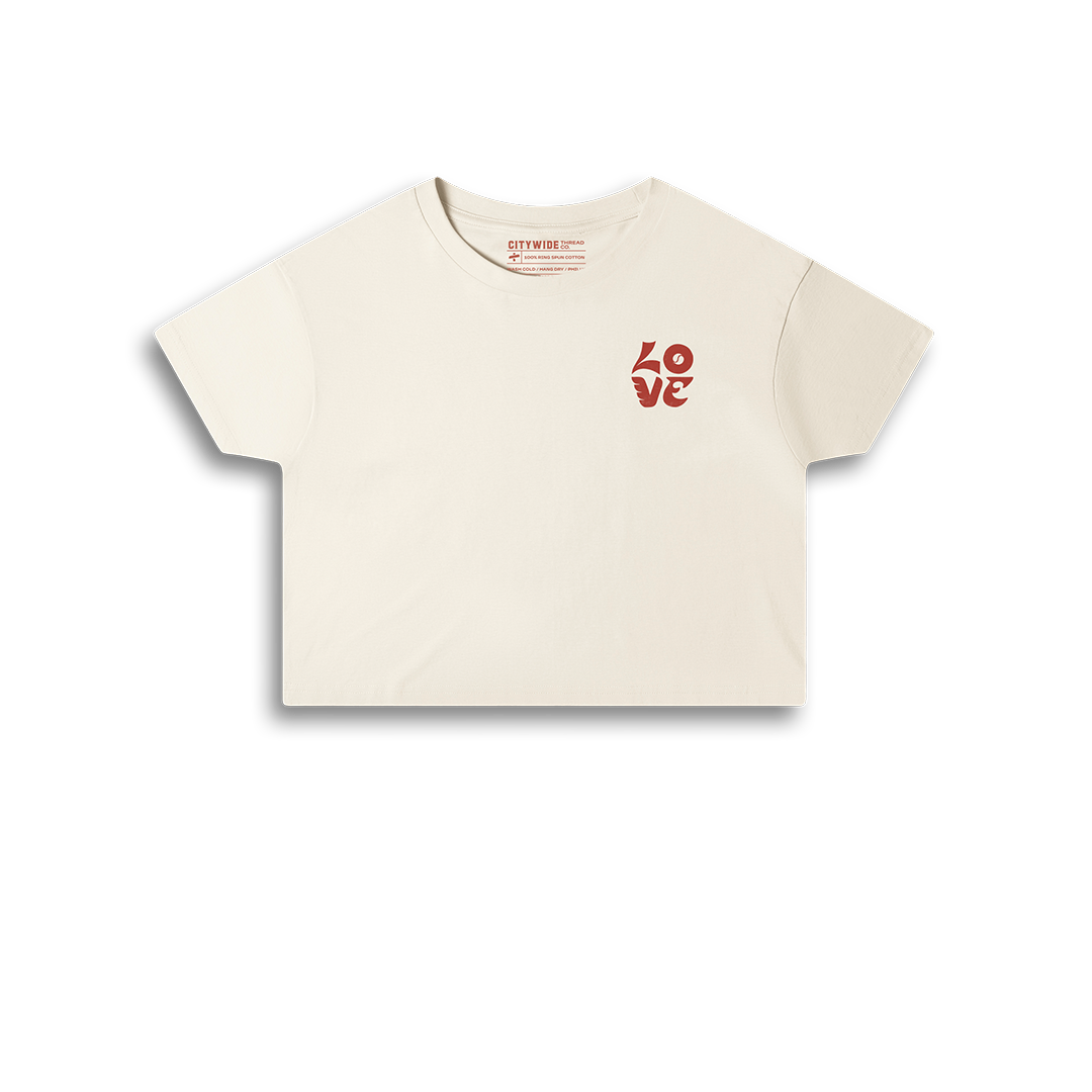 LOVE Philly Sports Women's Crop Ring Spun Cotton Tee