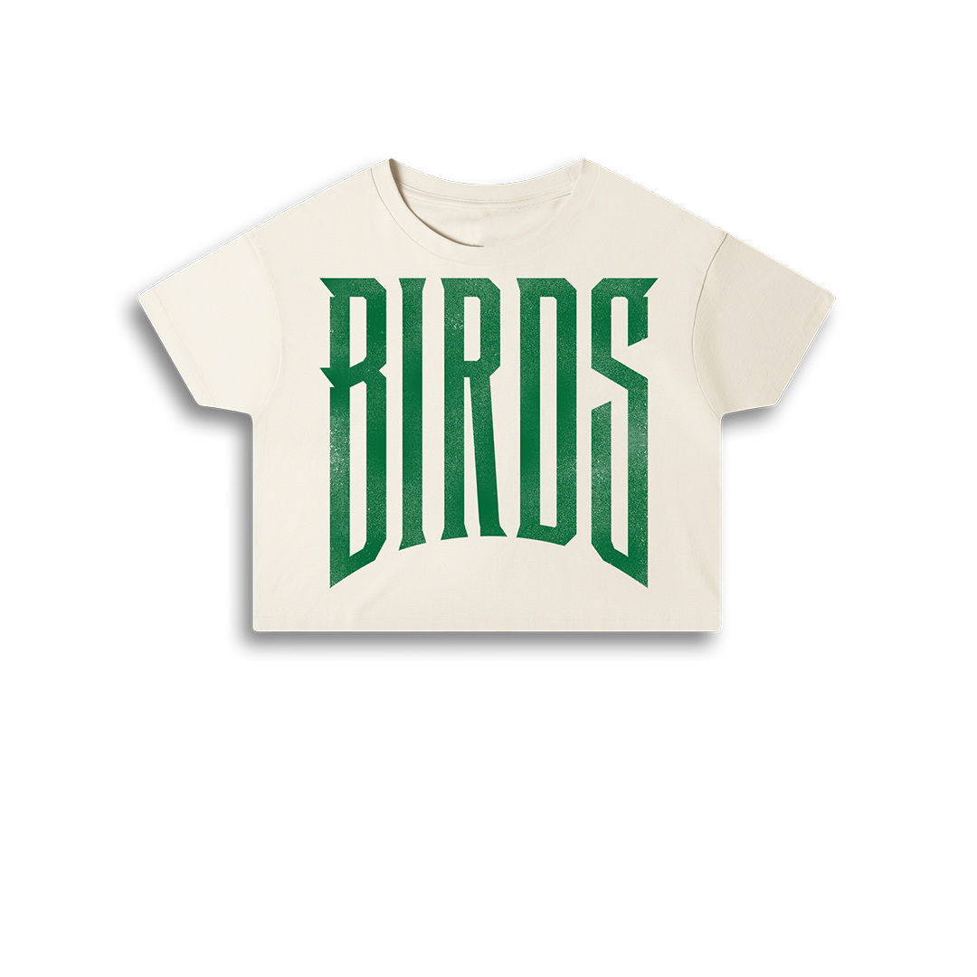 Huge BIRDS Fan Women's Crop Ring Spun Cotton Tee