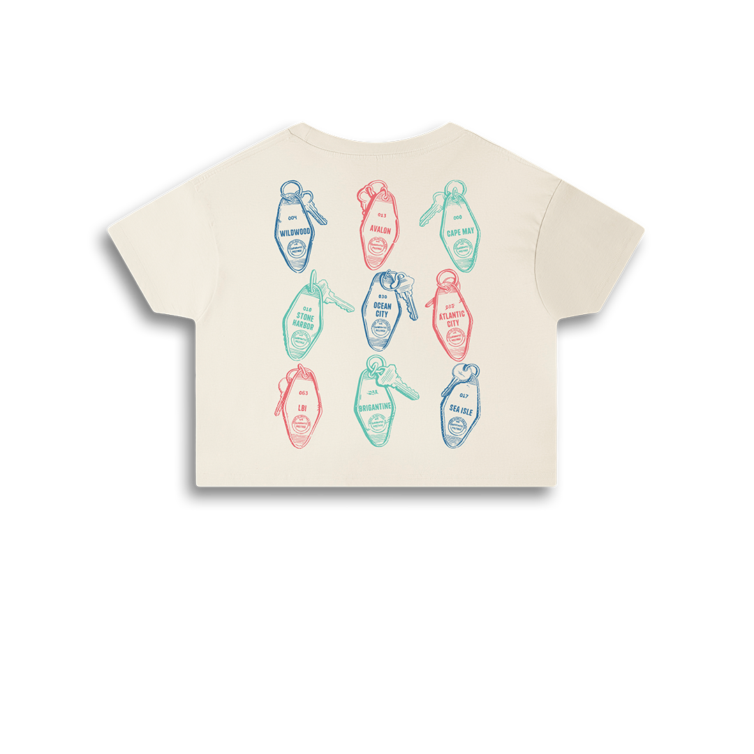 Weekends Down the Shore Women's Crop Ring Spun Cotton Tee