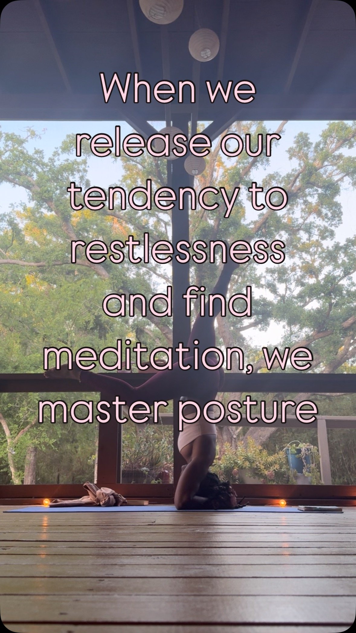 Reading Patanjali’s sutras again 🤪
Book 2, #47
Prayatna śaithilyānanta samāpattibhyām
“by lessening the natural tendency for restlessness and by meditating on the infinite, posture is mastered.”
📿 this one reminded me of the