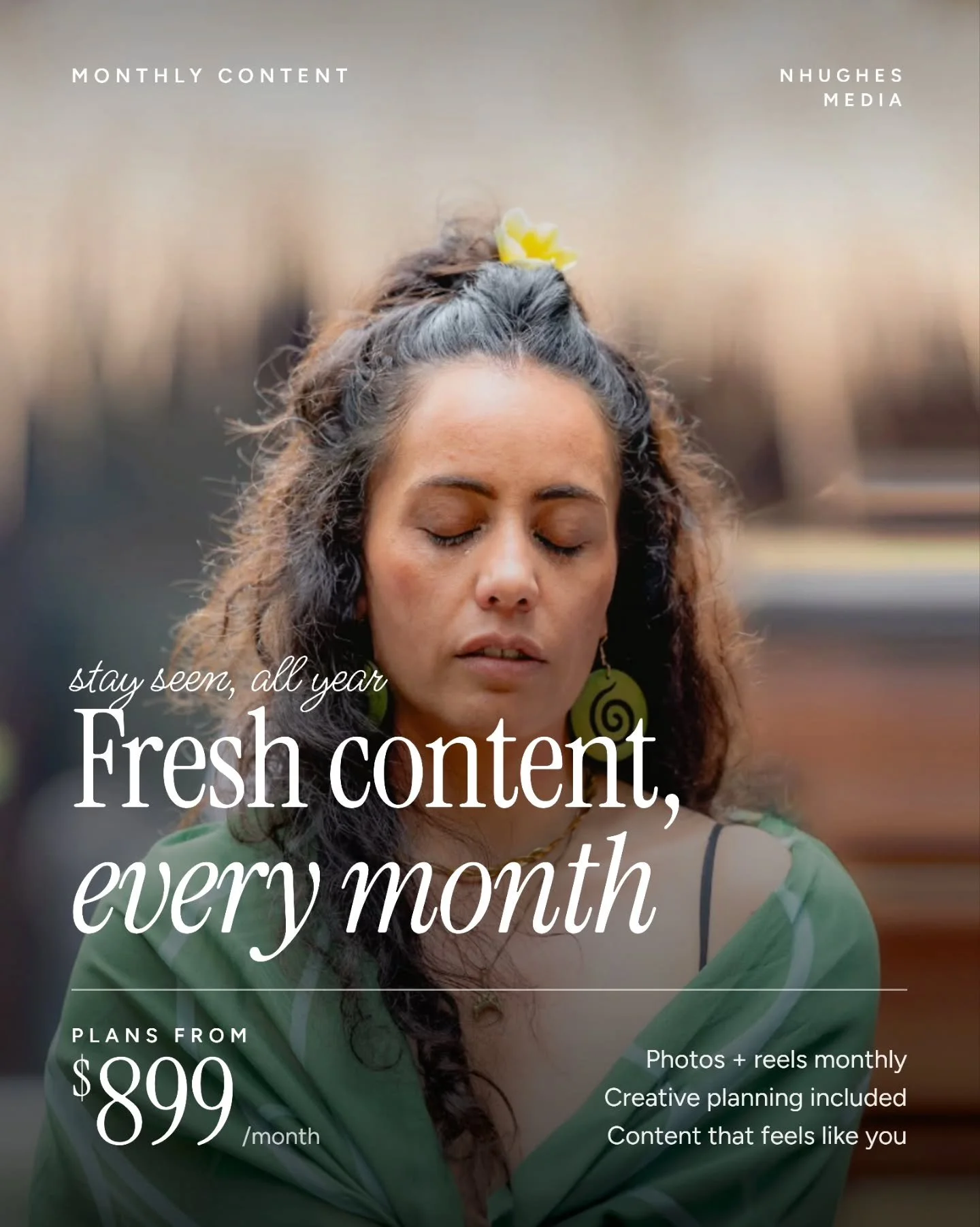 Spend more time running your business - or actually knock off on time 😅

Let me handle the content side.

Each month I&rsquo;ll plan, shoot + create the photos and reels your business needs across socials, website, Google + marketing.

You do your t
