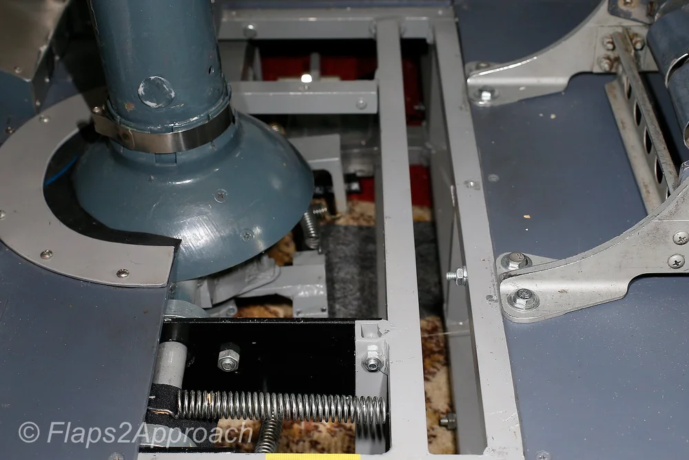 Opened service hatch in platform floor