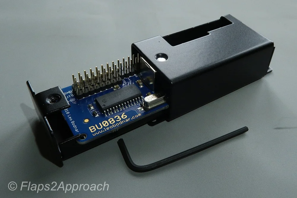 BU0836A and metal enclosure.  Allen key for scale