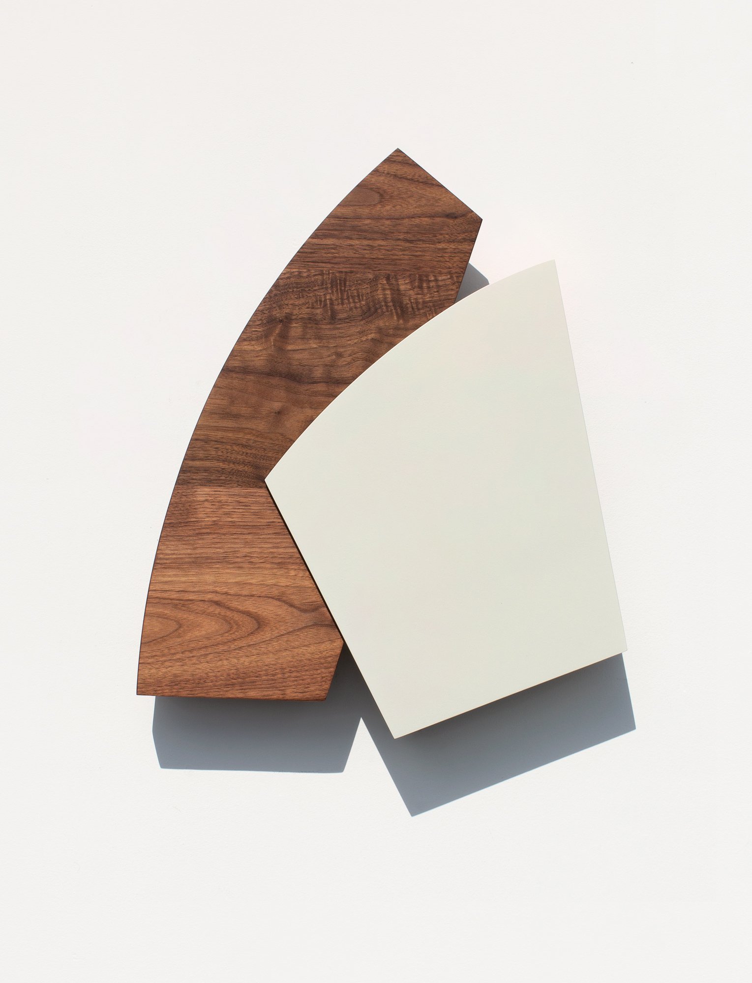 Untitled , 2019
Nitro-acrylic spray paint, American walnut, Ultralight MDF, screws
Rotating wall mount
21 x 17.3 x 2.5 inches