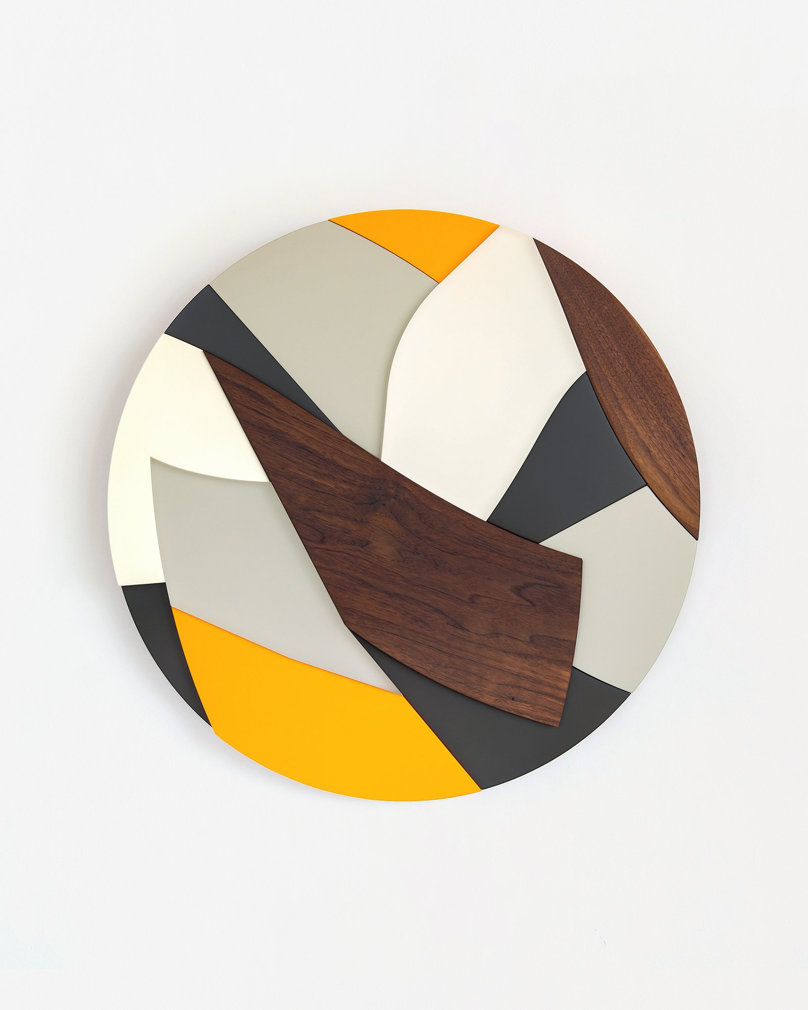 CE-030 , 2021
Nitro-acrylic spray paint, MDF, resin, plywood, American walnut, screws, rotating wall mount
30 x 30 x 1.5 inches