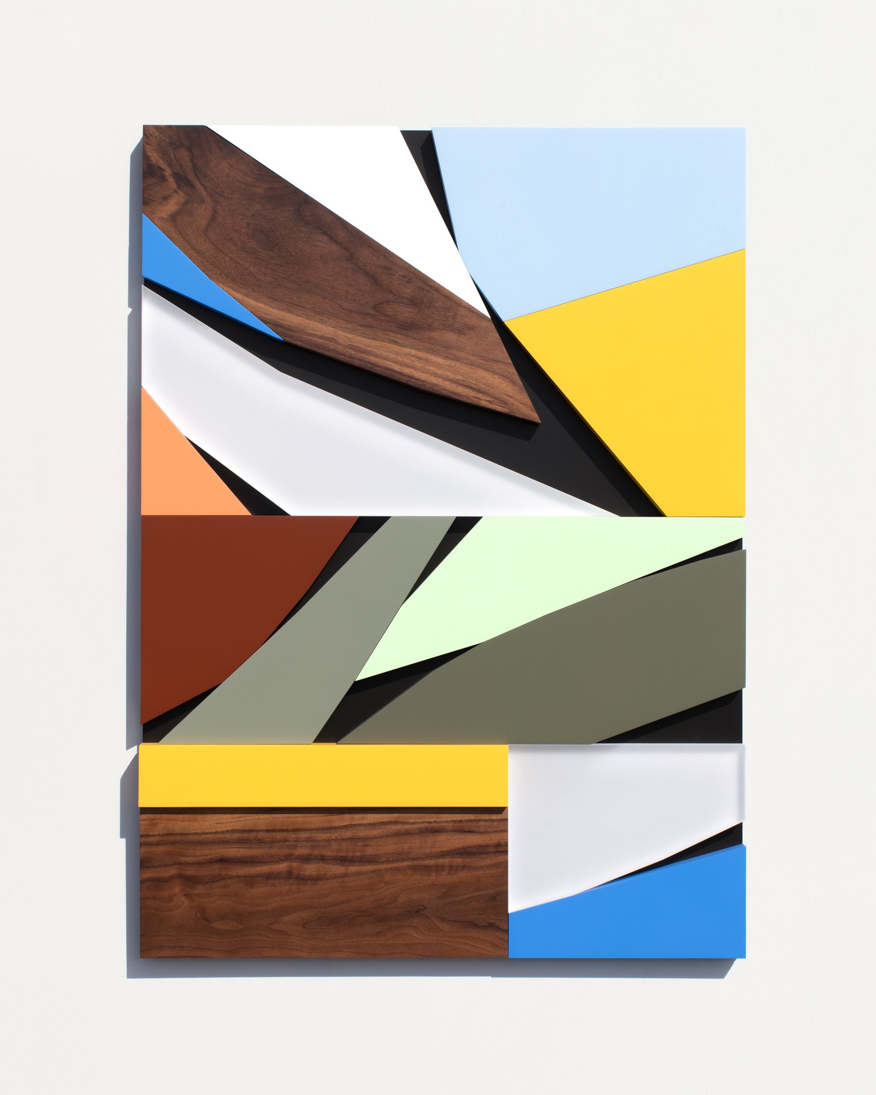 CE-005 , 2020
Nitro-acrylic spray paint, MDF, plywood, American walnut, resin, screws, VHB tape
32 x 44 x 2.5 inches