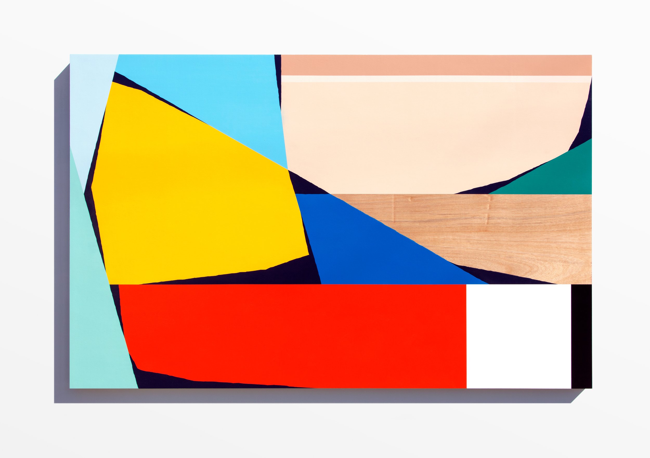 Untitled , 2017
Nitro-acrylic spray paint and polyurethane on birch panel
75 x 48 x 2 inches