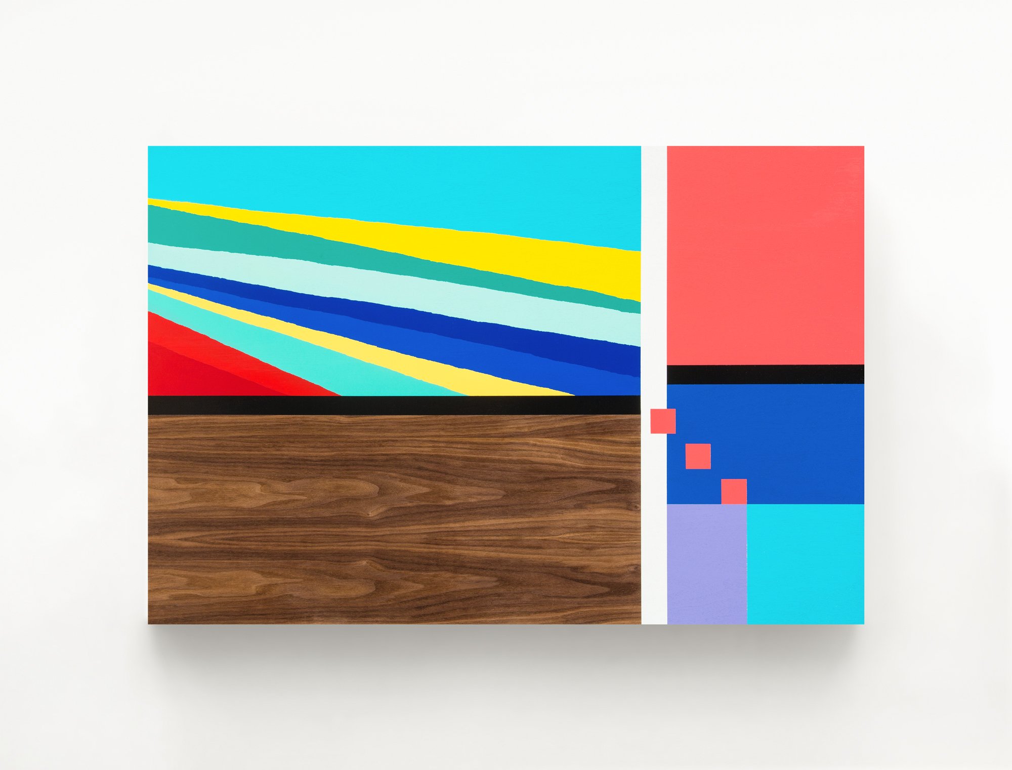 Concourse C , 2015
Nitro-acrylic spray paint and polyurethane on walnut panel
36 x 24 inches