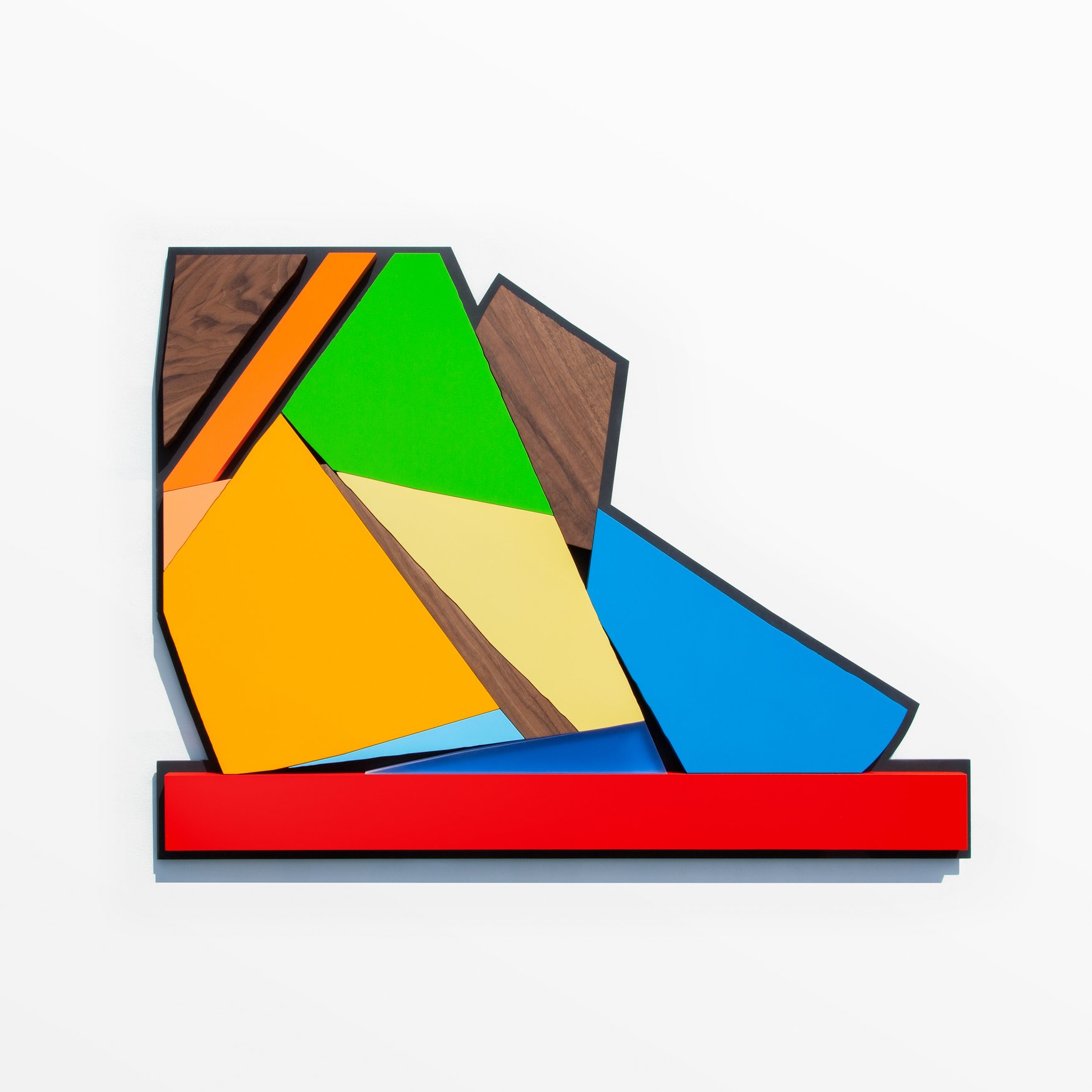 Untitled , 2018
Nitro-acrylic spray paint, resin, American walnut, plywood, HDPE, screws, VHB tape
49.5 x 37.5 x 1.25 inches