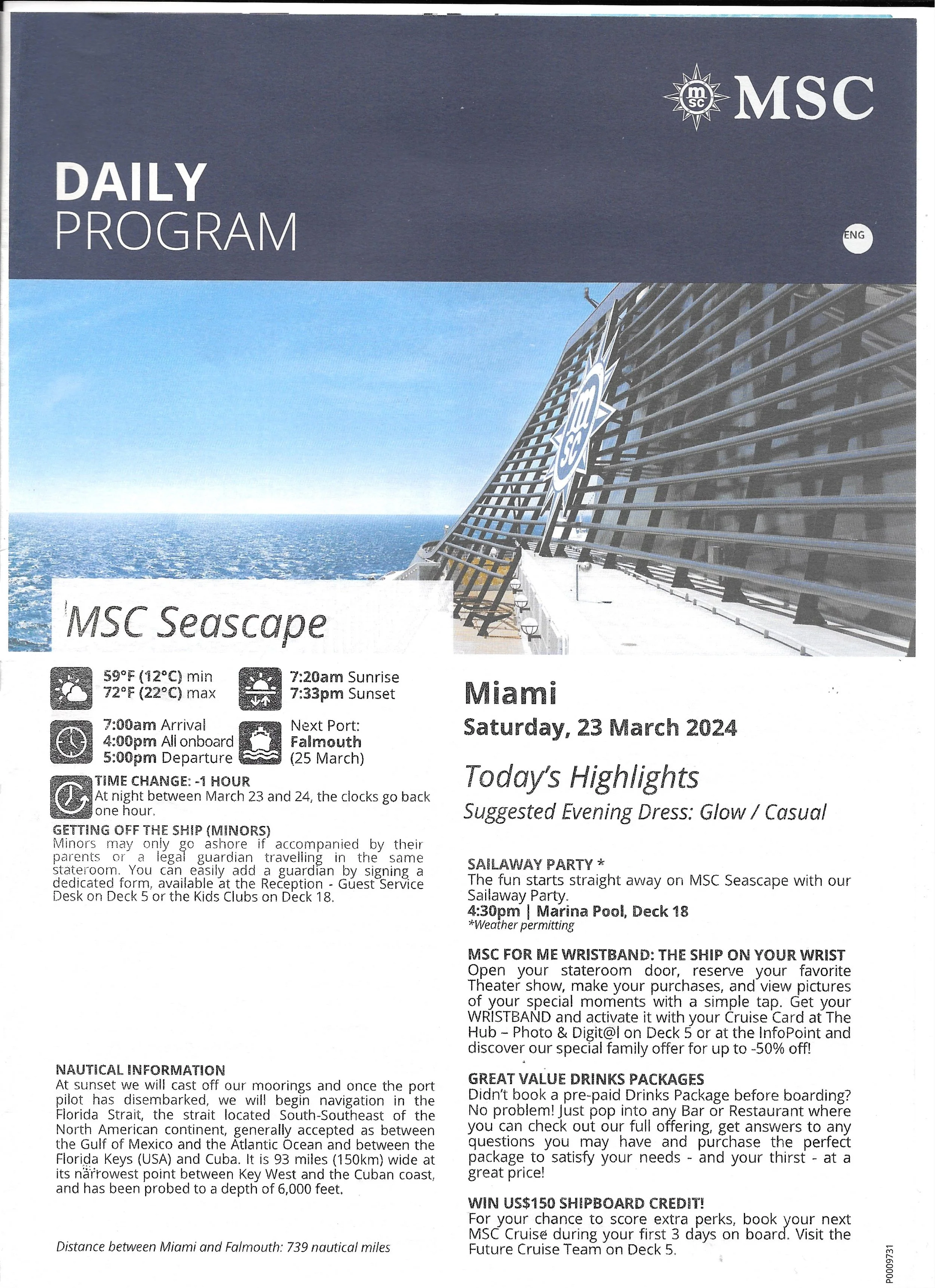 Msc Daily Program Example MSC Seascape - Daily Programs — Travel Tales and Trails