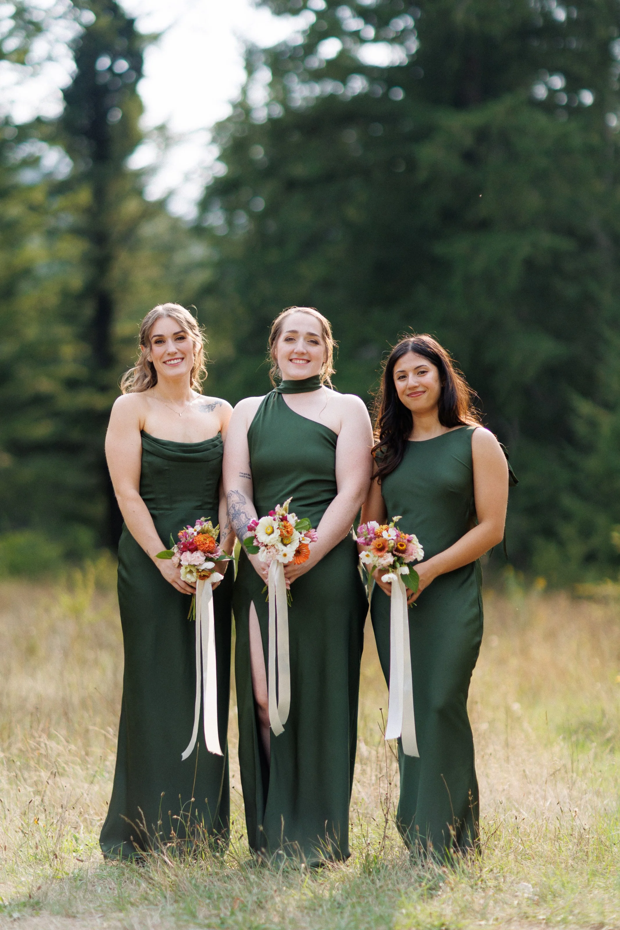 Elegant wedding party photography blending posed and candid moments in a timeless film-inspired style.