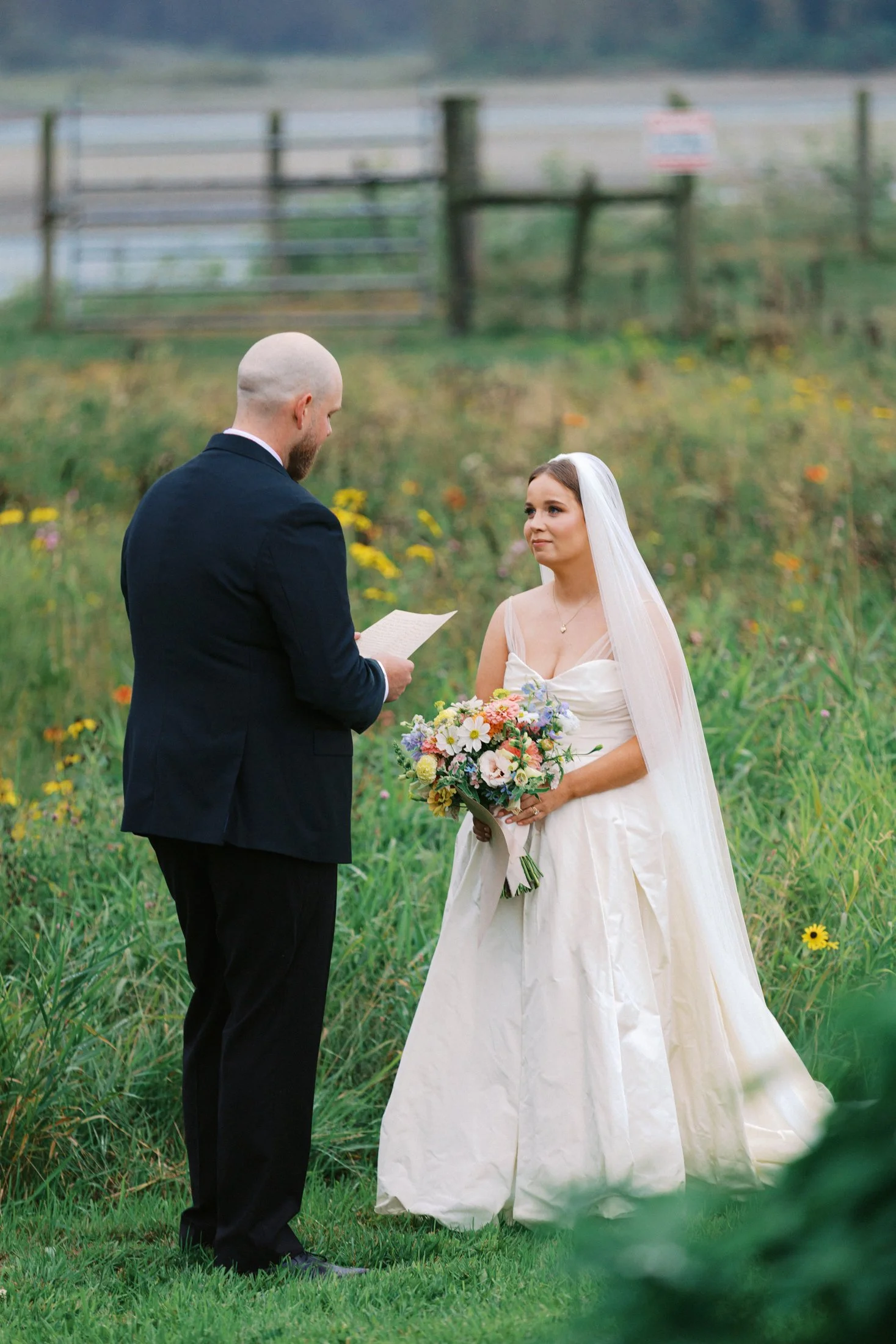 Intimate private vows at Fraser River Lodge in Fraser Valley BC, photographed by Julia Hindy Photography with a nostalgic film look and clean digital storytelling.