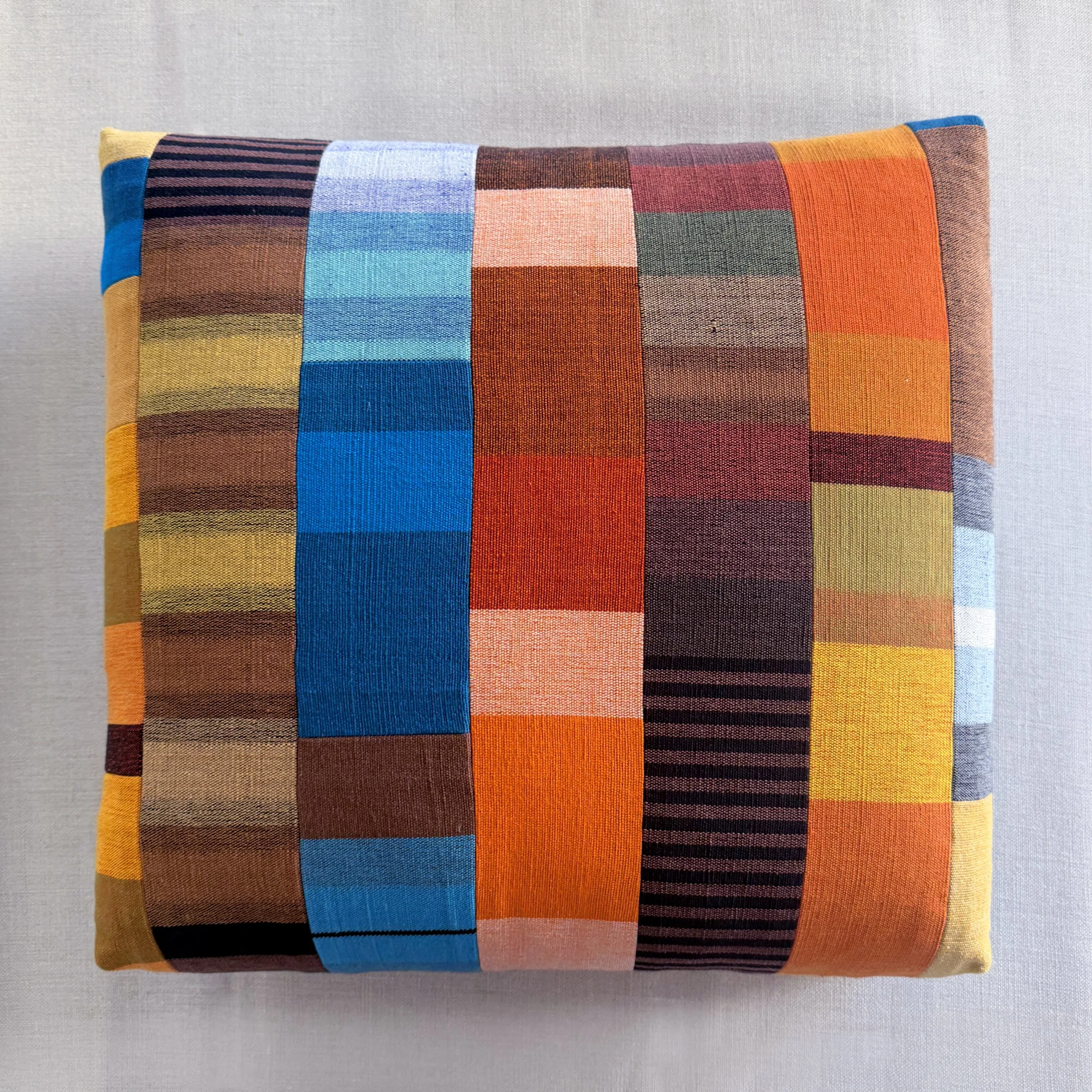Cushion | handloom patchwork stripe #12
