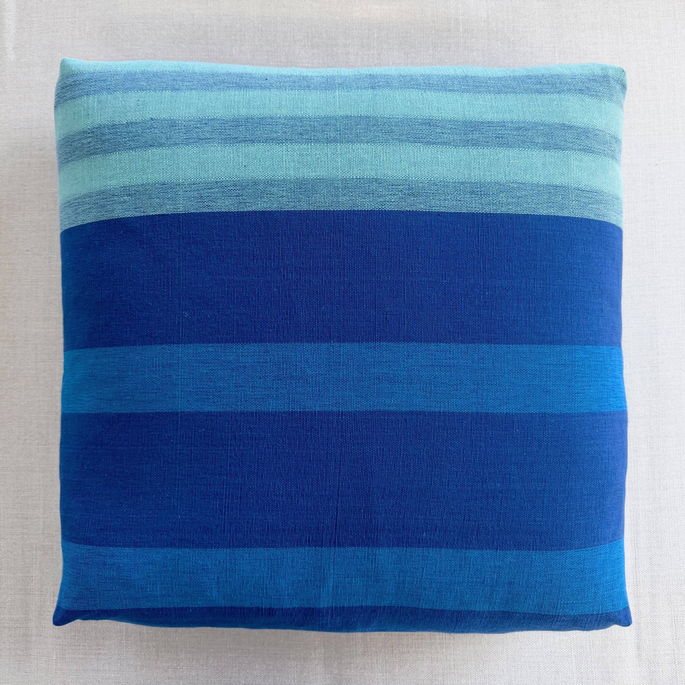 Blue to Green Cushion - Handwoven, Handmade