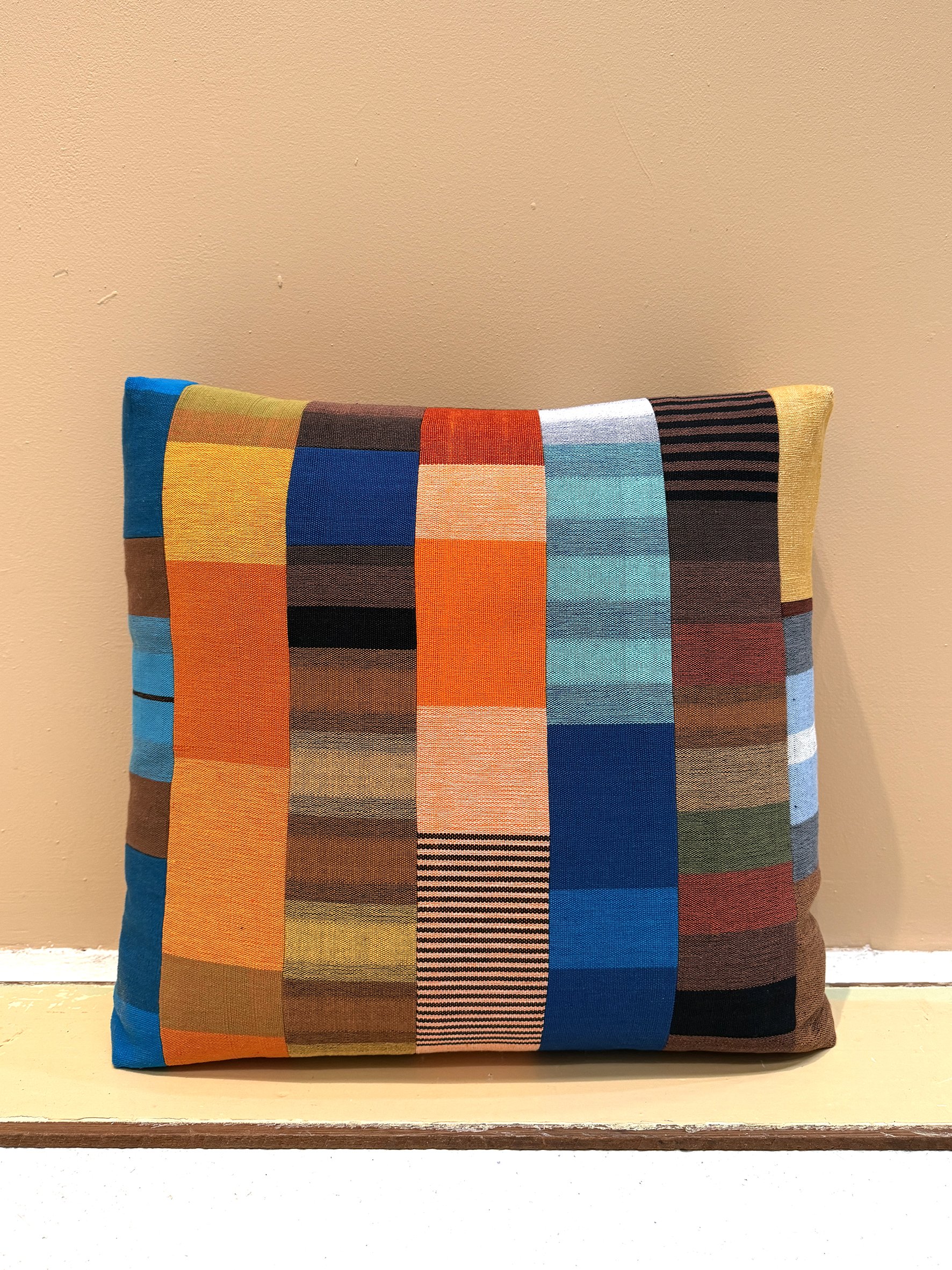 Cushion | handloom patchwork stripe #12