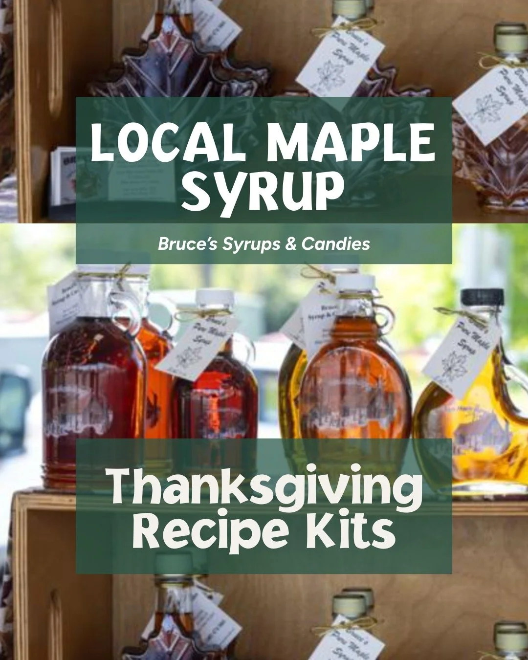 Put local food on your holiday table this year with Bruce's Syrups &amp; Candies! You'll find Bruce's maple syrup in our Maple Pecan Roasted Squash recipe or you can order one of his homemade deep dish pies or pumpkin rolls! 

Pre-order your recipe k