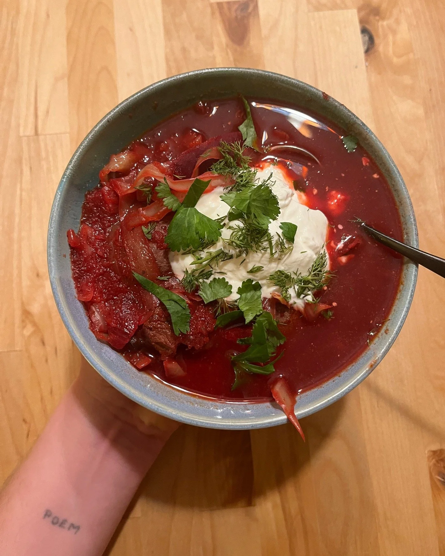 Borsch! This beet packed stew is full of iron, folate, and Vitamin C. Whether you&rsquo;re making a baby (like me) or not, the wholesomeness of this stew cannot be denied. Think smooth, pink, savory, and hearty. Give beets and chance! 

Subscribe to 