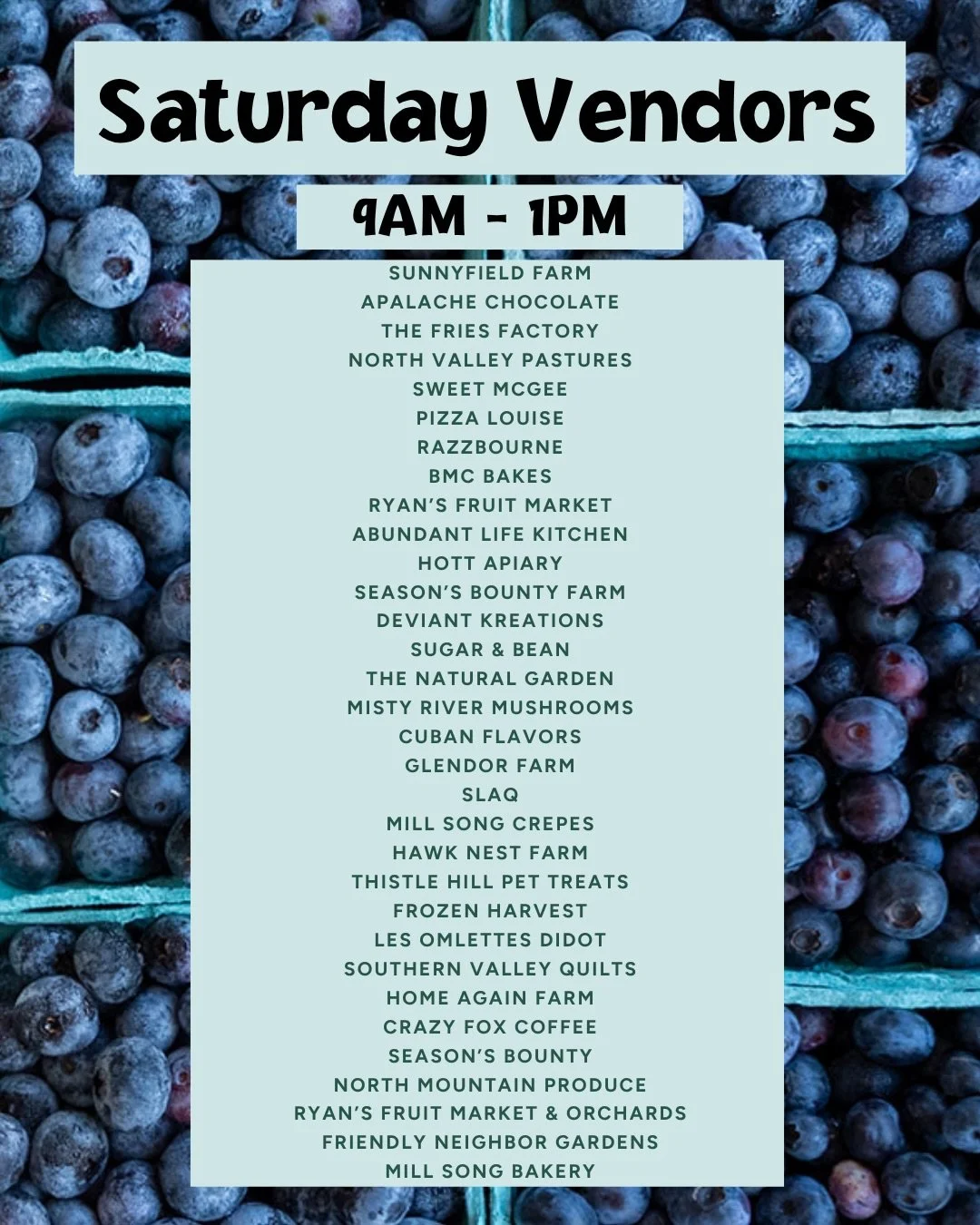 Happy first day of Spring!! Beyond excited for these warmer temps and for Spring Markets to be in full swing. Here is our vendor list for tomorrow, with some additional info about the SLAQ fundraiser happening at the Market! Look forward to seeing yo