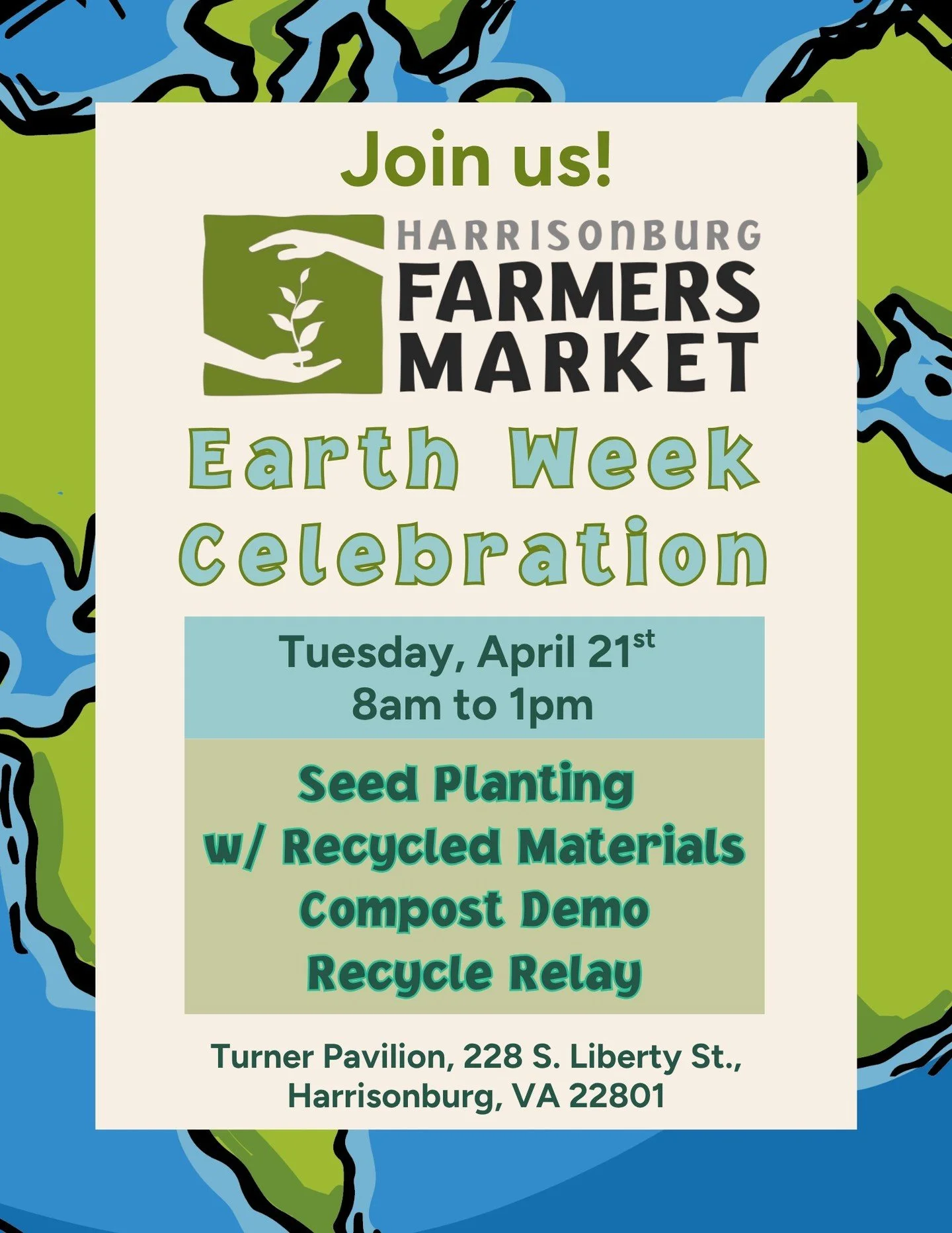 Next week is our Earth Week Celebration and we've got some special activities planned! 🌍🌎🌏 All activities are both kid AND adult friendly. We're most excited for the plant &amp; seed swap! Come celebrate our magical Earth with us. 

#lovevamarkets