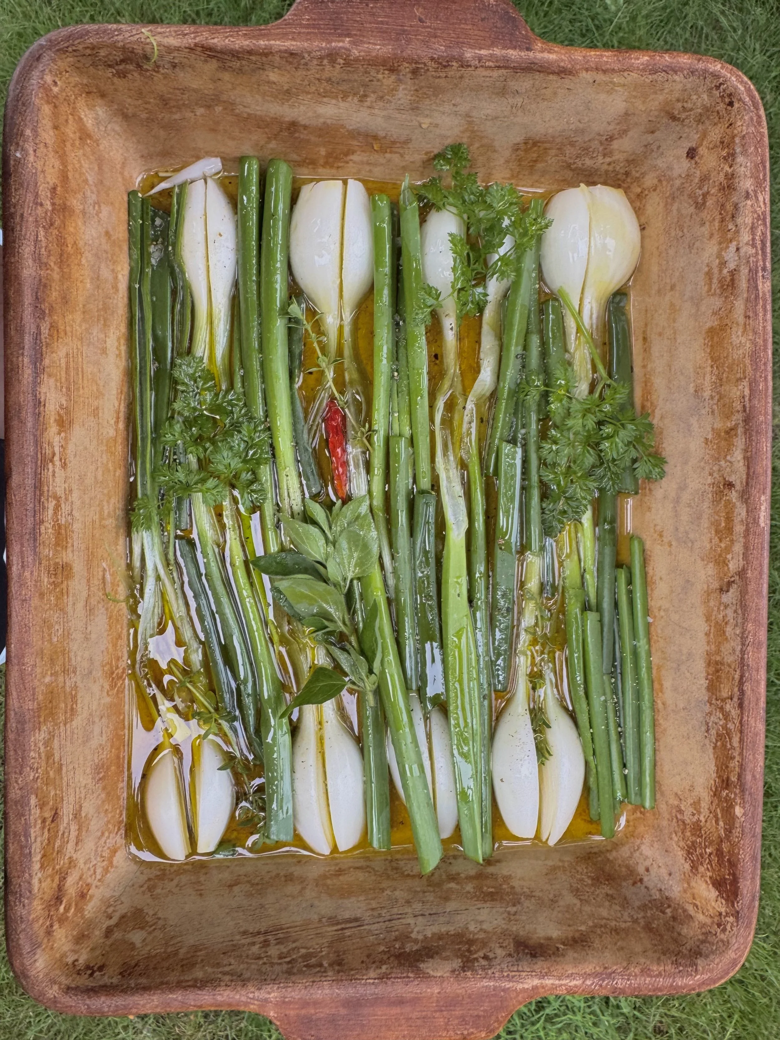 Confit Spring Onions