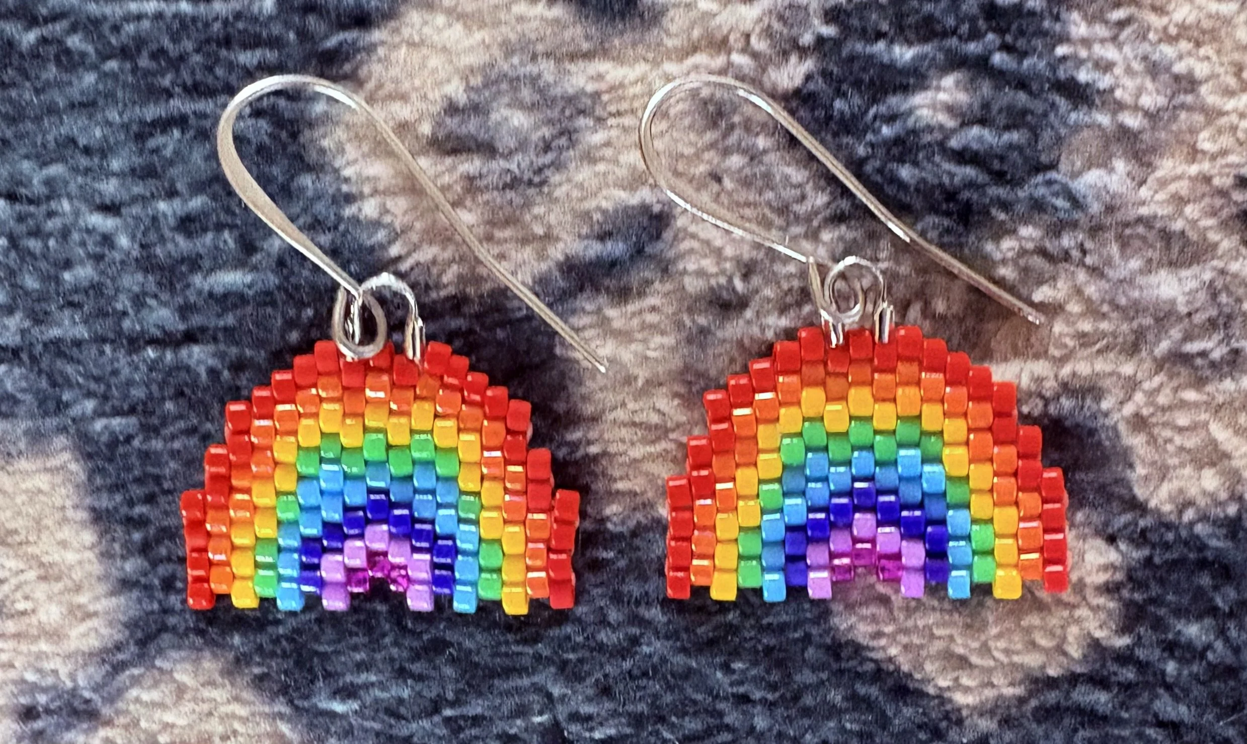 Hand Sewn Over the Rainbow Earrings