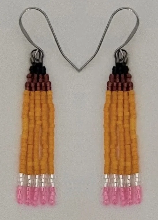 Hand Sewn Pencil Me In Earrings