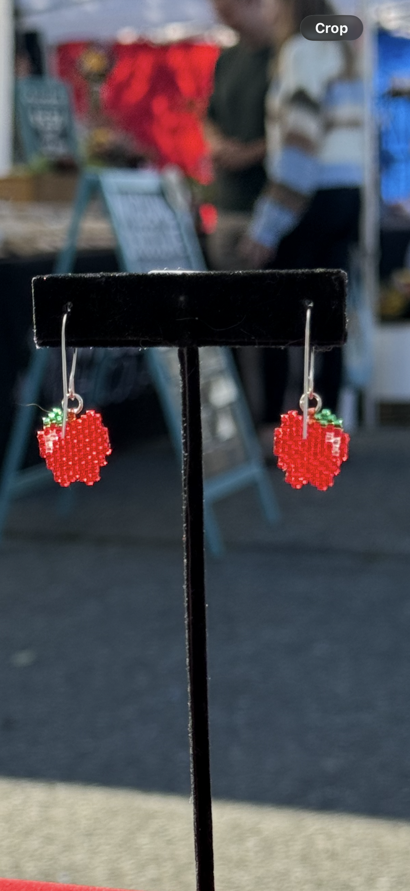 Hand Sewn An Apple a Day Shimmer Earrings
