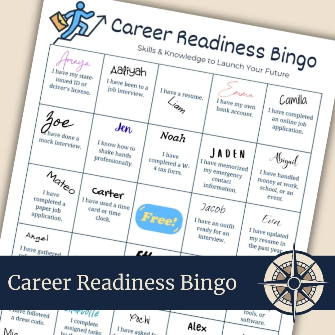 Career Readiness Bingo Game for High School Students