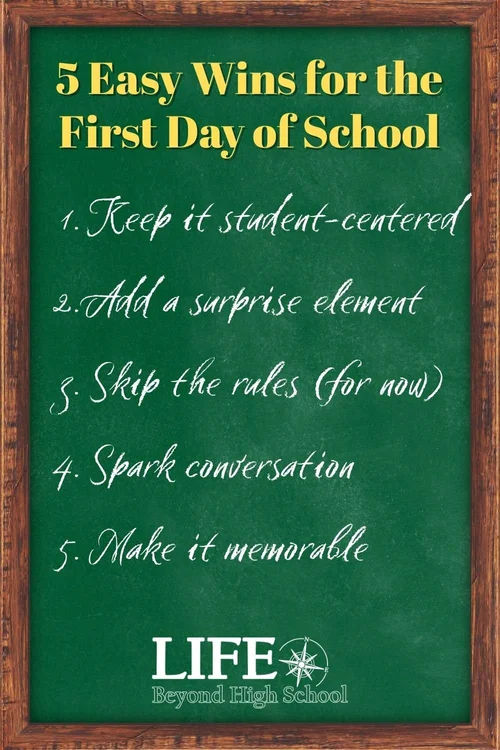 First Day of School Activities — Life Beyond High School