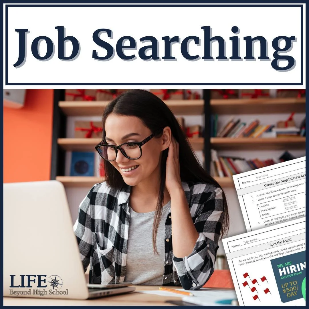 Lesson and activities to walk students through the employment searching process