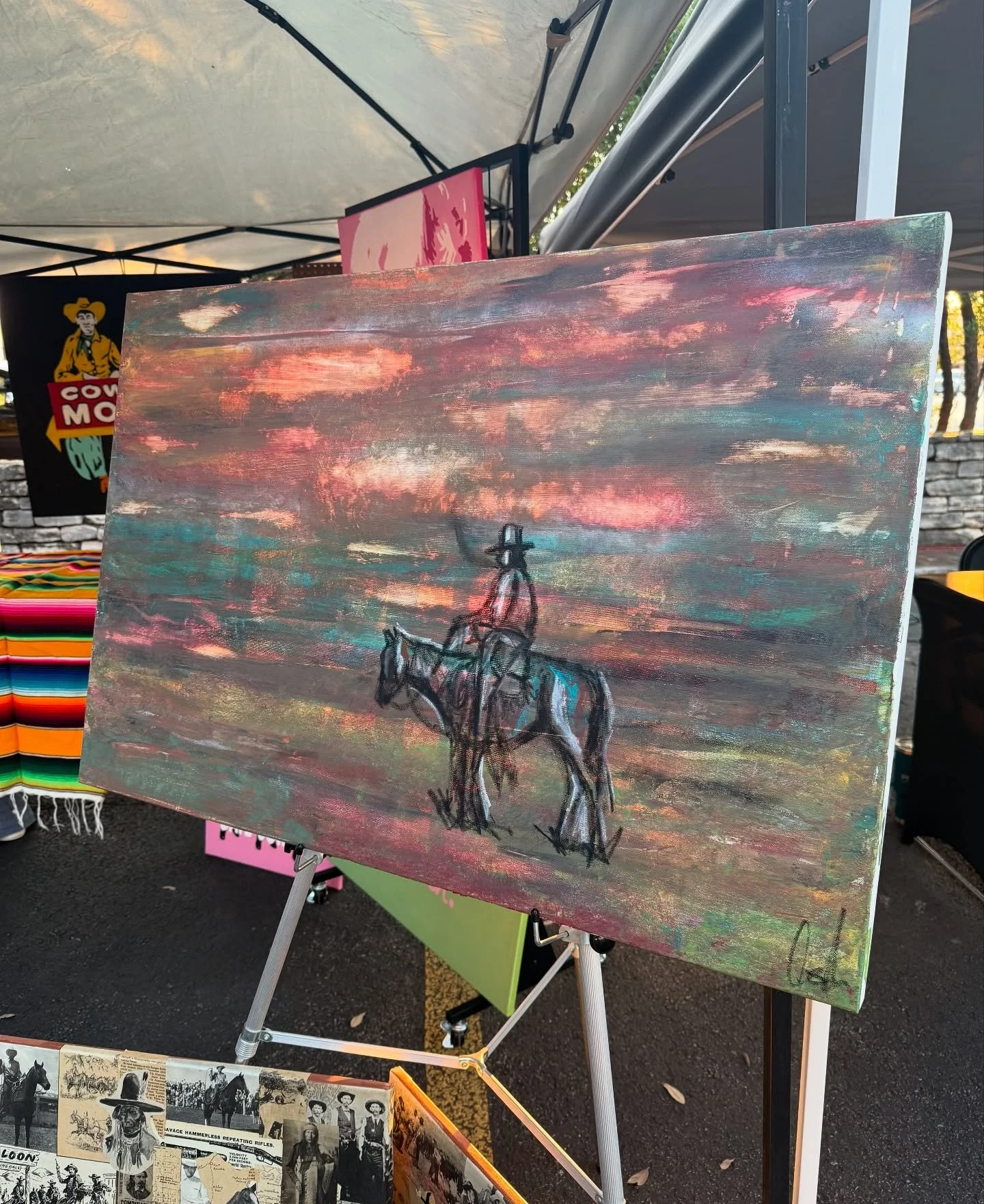 This quickly became my new favorite piece I&rsquo;ve made! 

&ldquo;Lone Rider&rdquo;

$425 &amp; shipping

 - #WesternArt
 - #CowboyArt
 - #WesternPainting
 - #WesternArtists
 - #WesternArtwork
 - #WesternStyle
 - #WesternCulture
 - #WesternArtistry