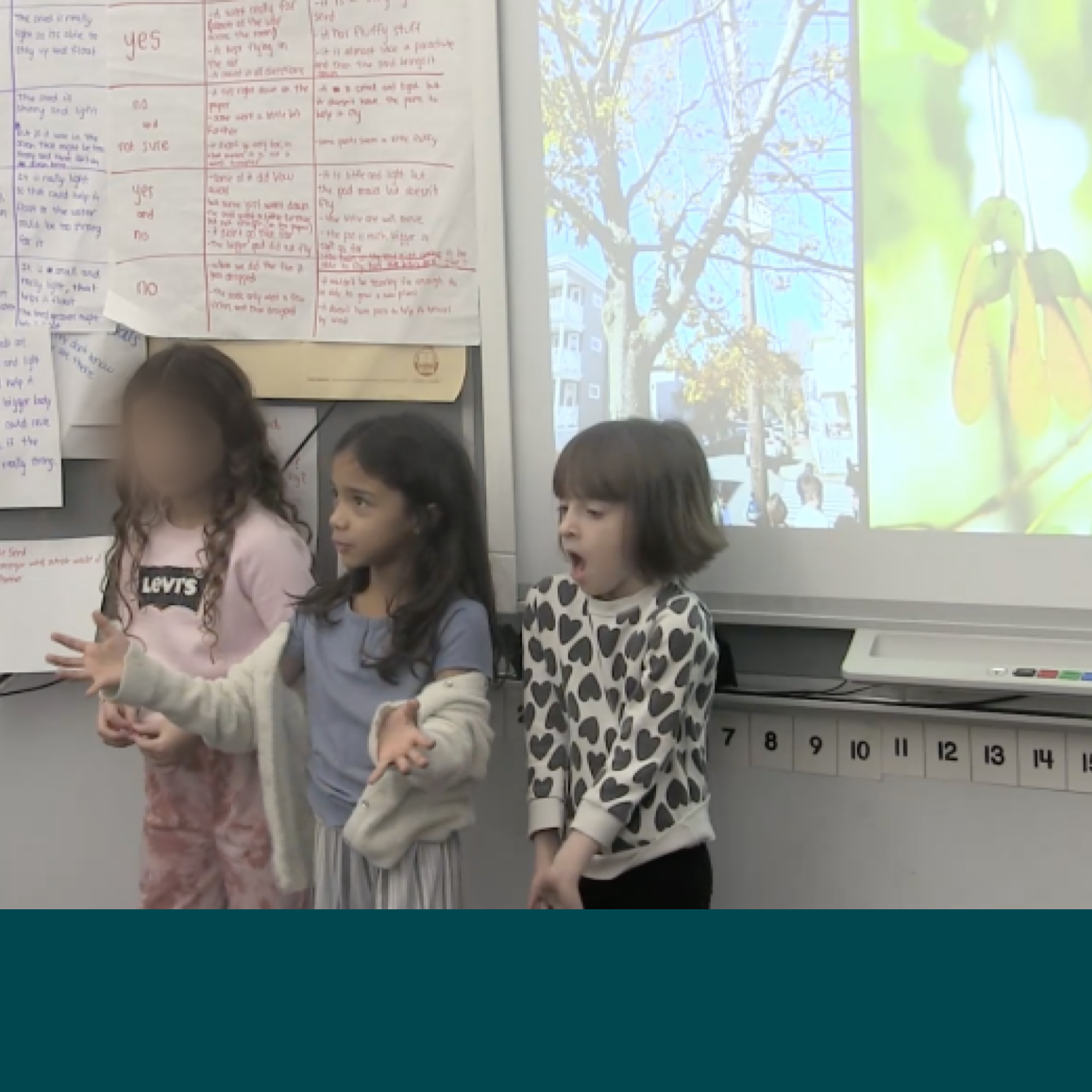  7. Maya moves her arms to show wind that travels in one direction. 