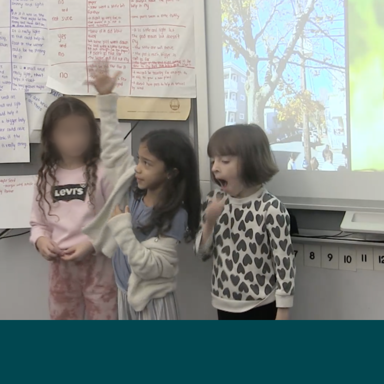  8. Maya holds her arm up to show wind coming from a high place. 